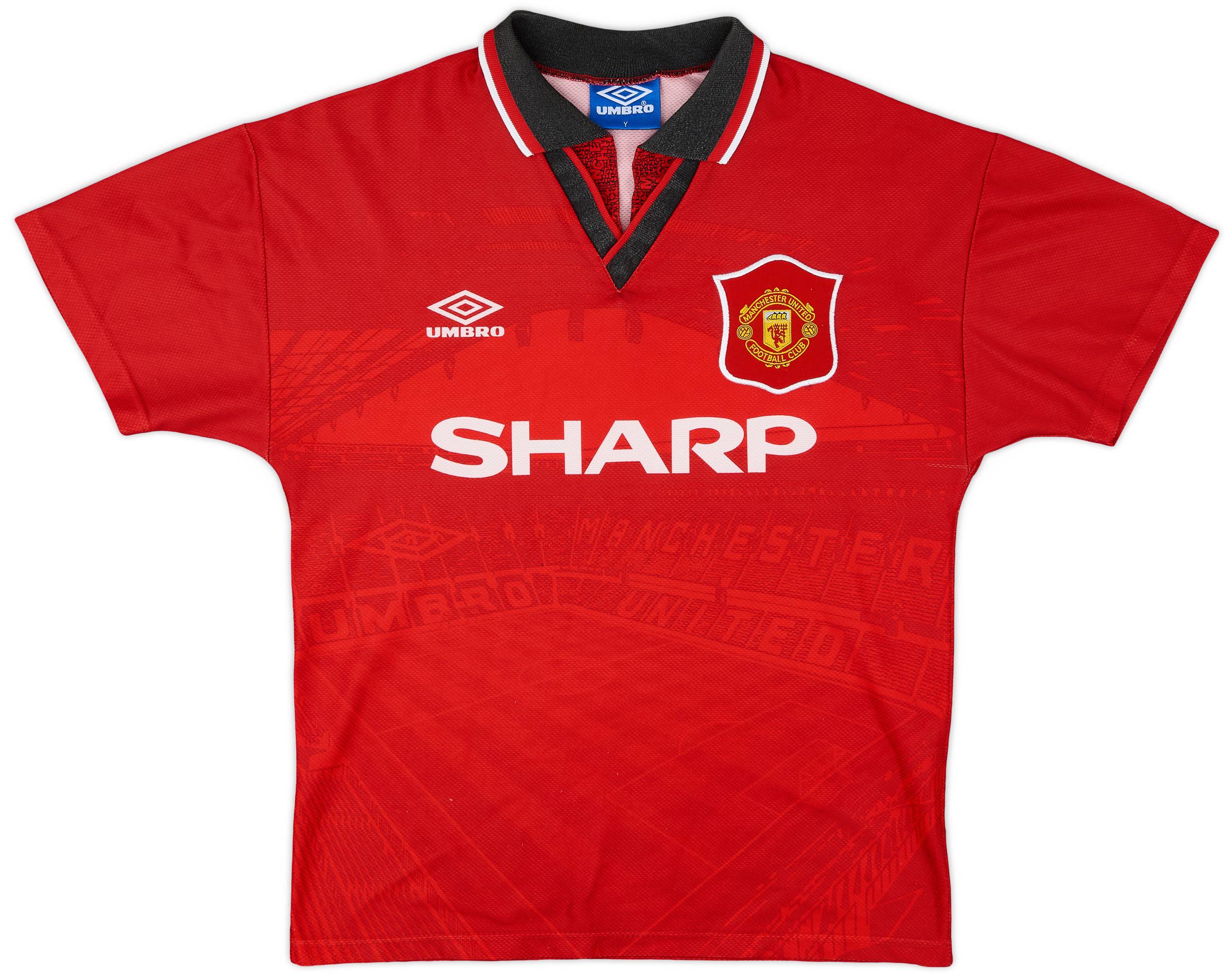 1994-96 Manchester United Home Shirt - 8/10 - (Y)