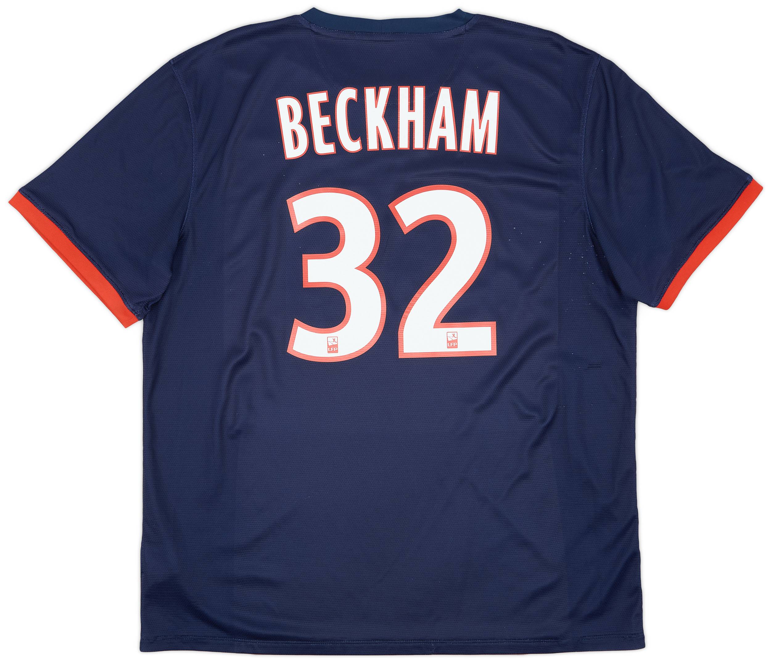 2013-14 Paris Saint-Germain Home Shirt Beckham #32 - 6/10 - (XL)
