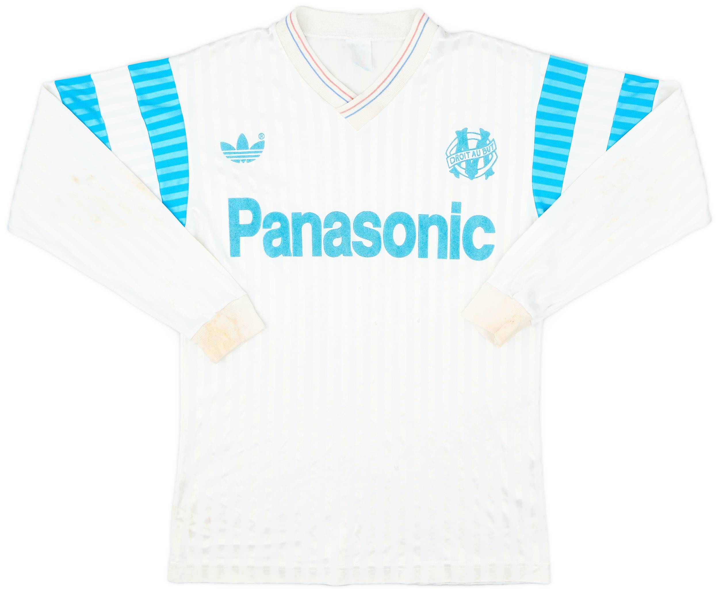 1990-91 Olympique Marseille Home L/S Shirt - 5/10 - (S)