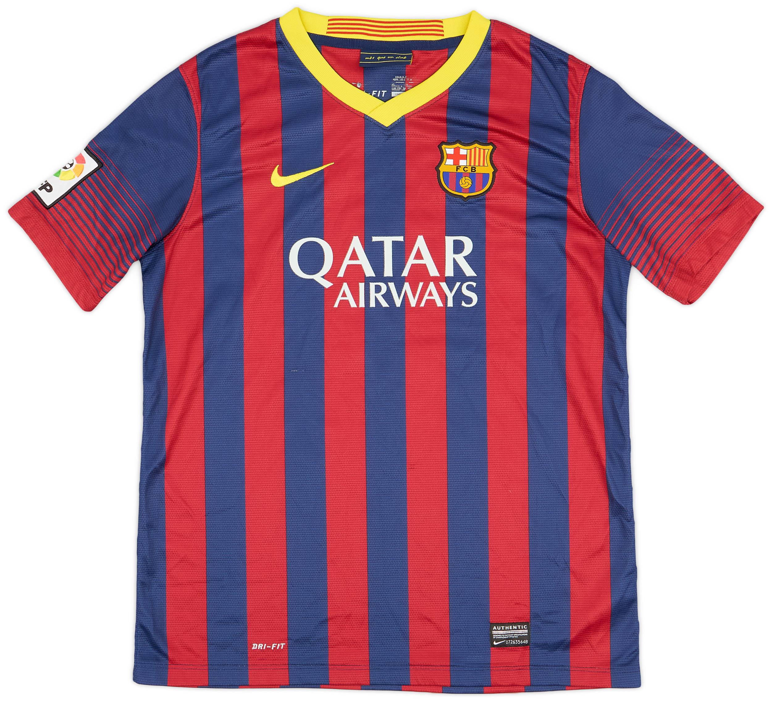 2013-14 Barcelona Home Shirt A. Iniesta #8 - 8/10 - (XL.Boys)