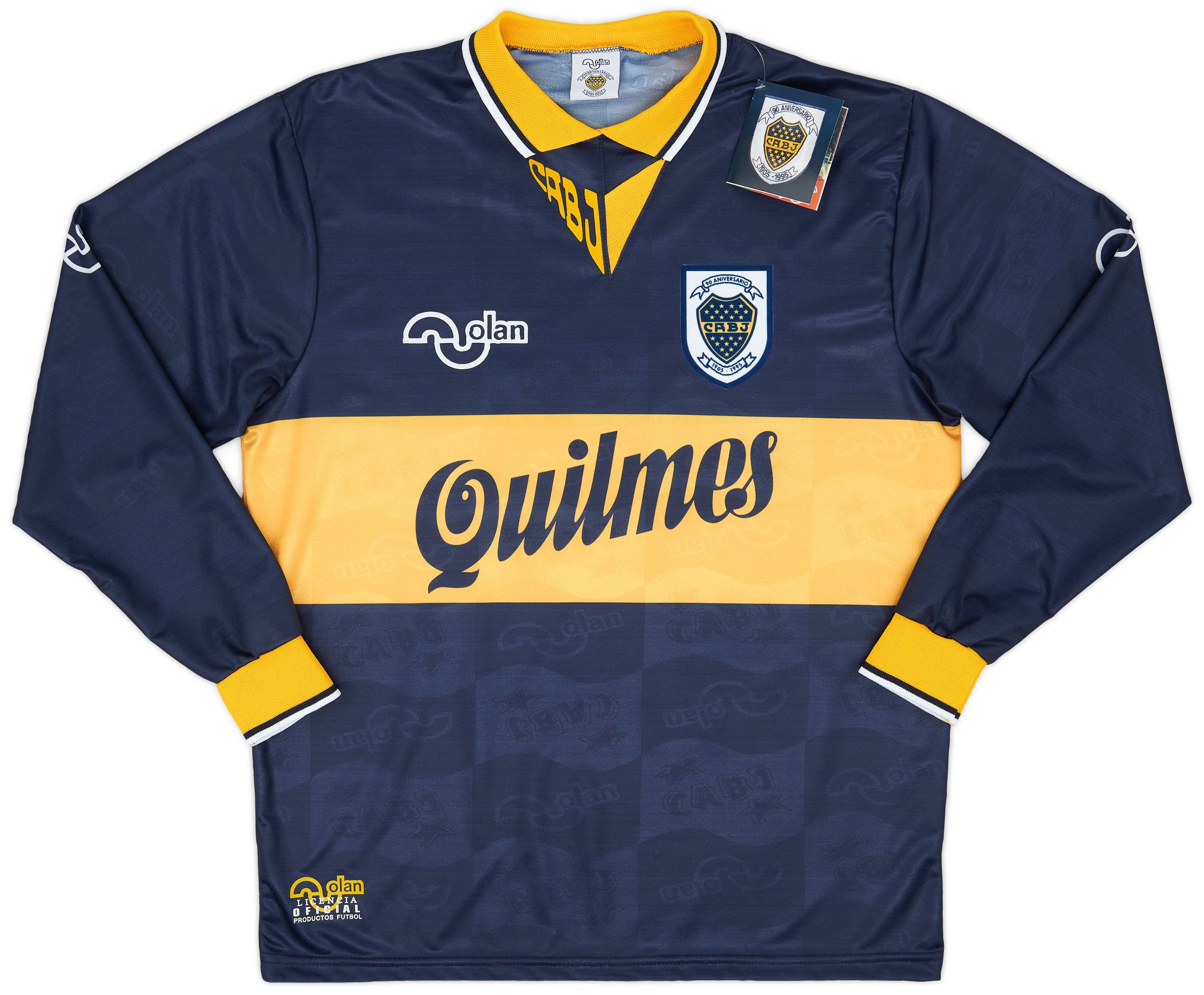 1995-96 Boca Juniors Olan ReIssue Home L/S Shirt #10 (Maradona)