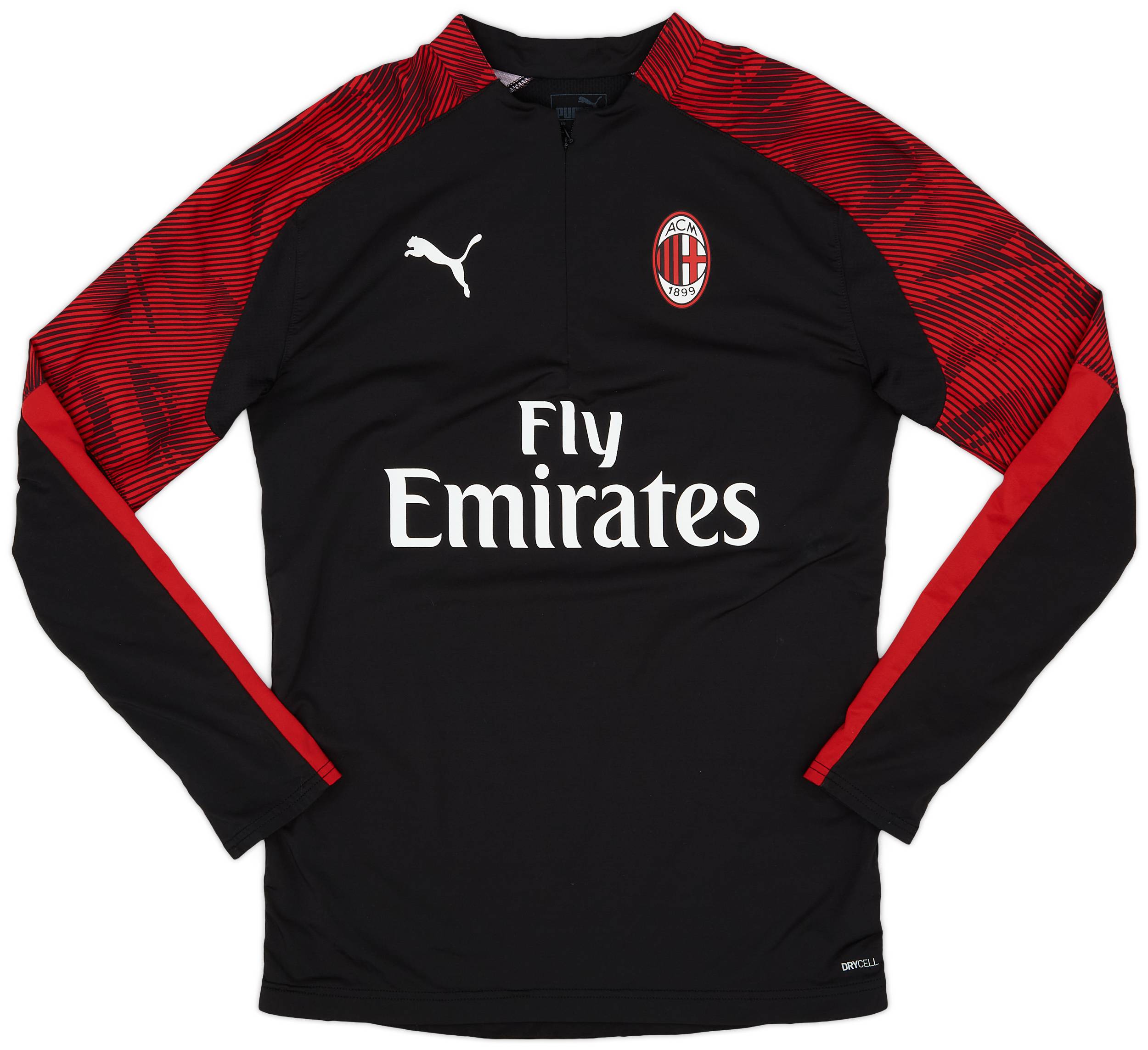 2019-20 AC Milan Puma 1/4 Zip Training Top - 8/10 - (S)