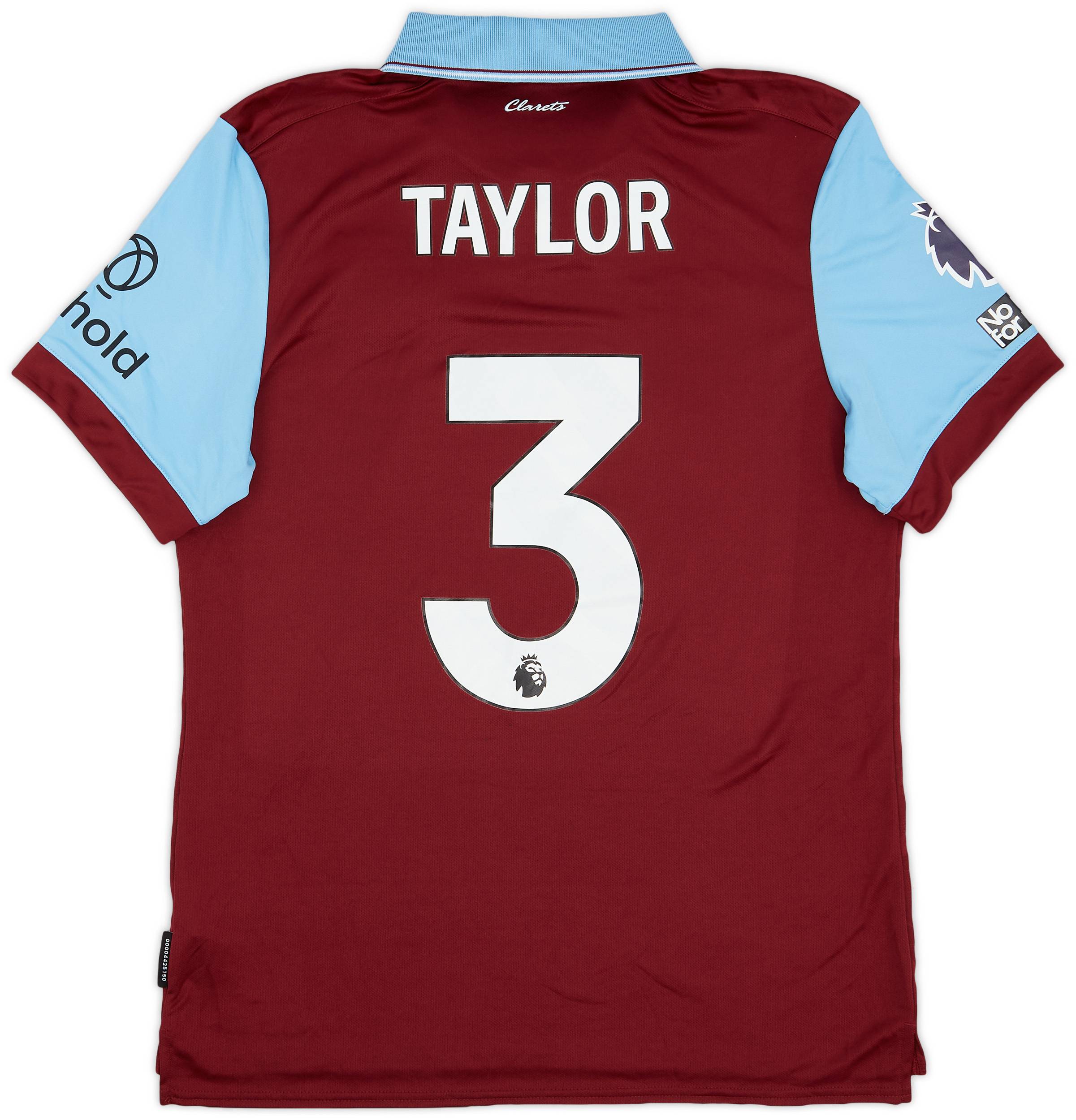 2023-24 Burnley Match Issue Home Shirt Taylor #3