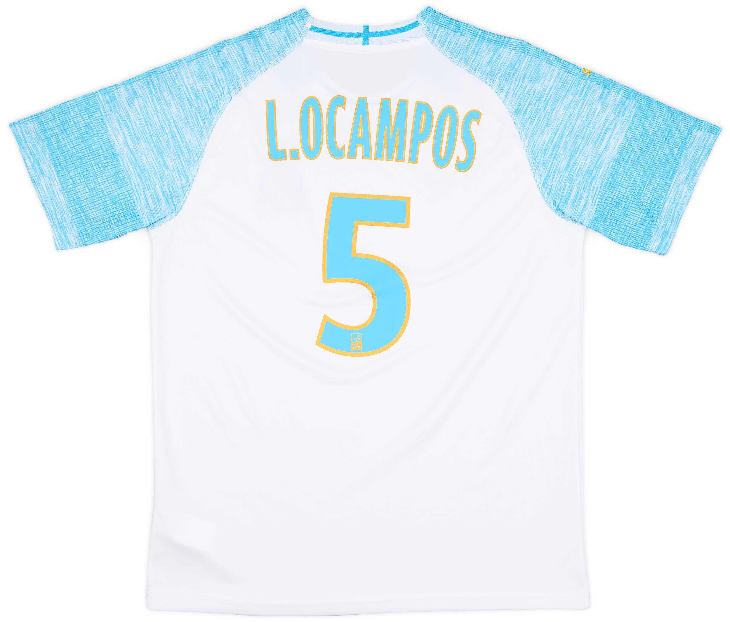 2018-19 Olympique Marseille Home Shirt L.Ocampos #5 - 9/10 - (M)