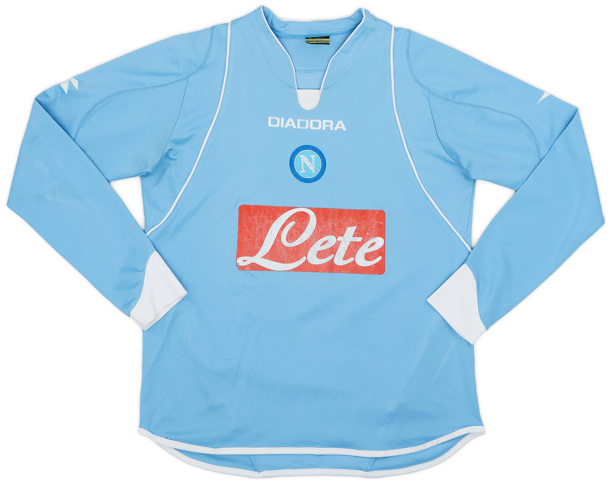 2007-08 Napoli Home L/S Shirt - 5/10 - (M)