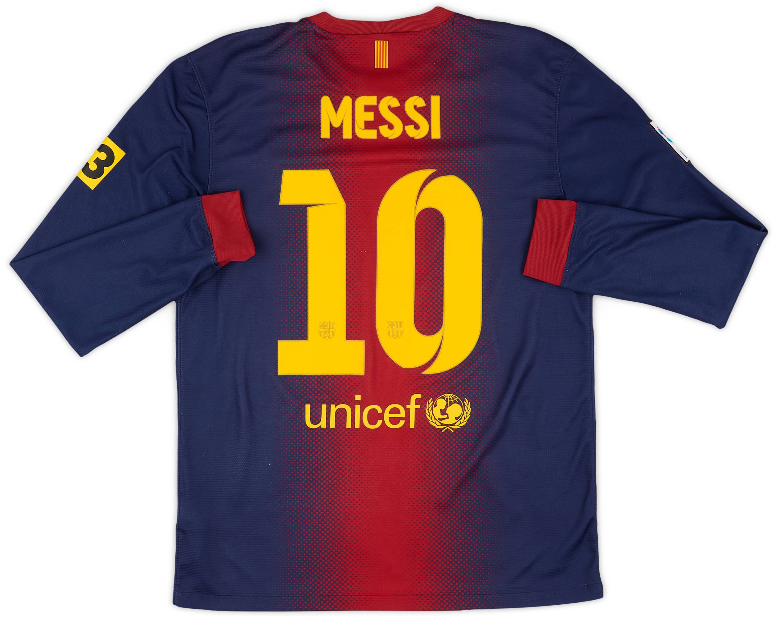 2012 13 Barcelona Home L S Shirt Messi 10 7 10 M