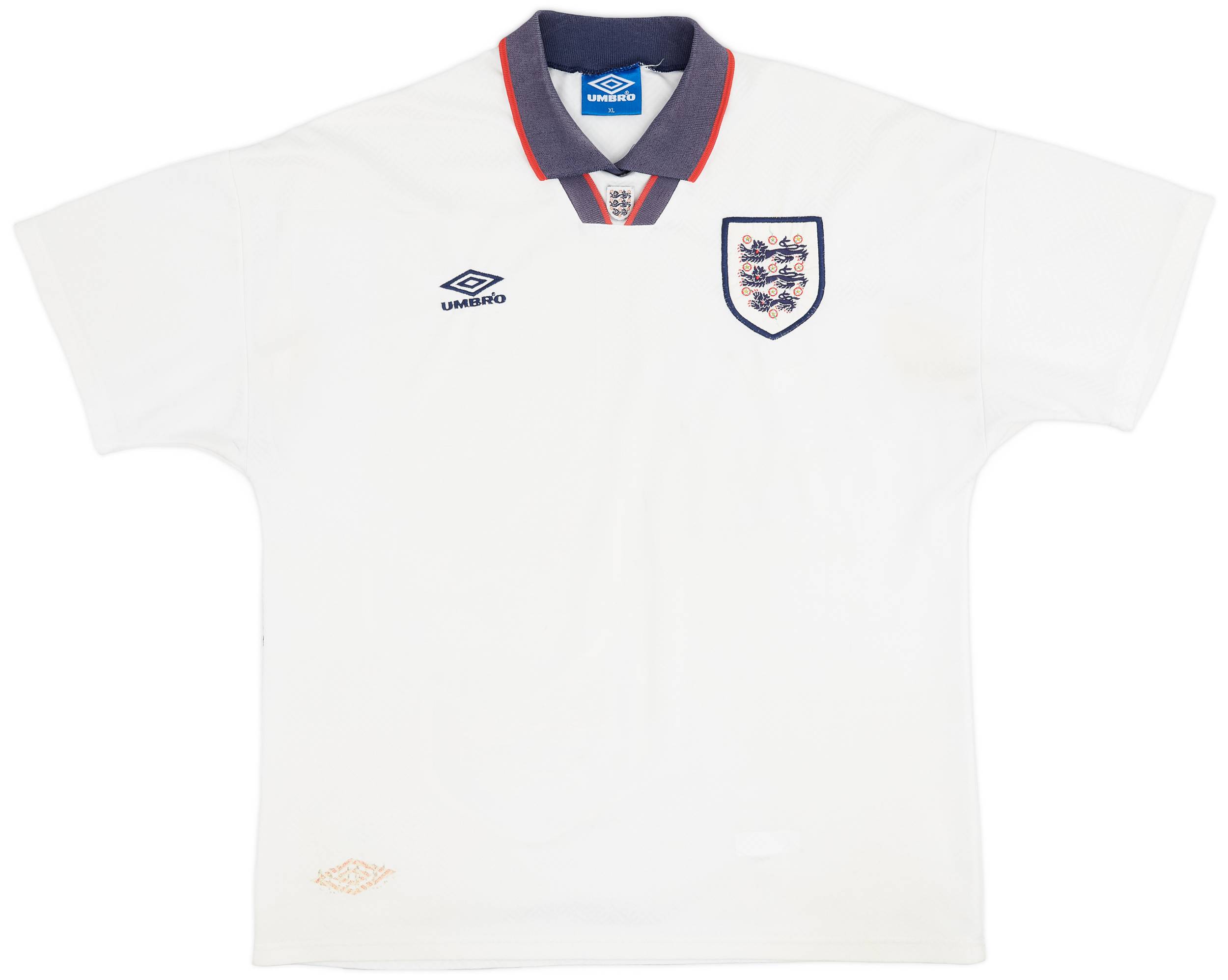 1993-95 England Home Shirt - 6/10 - (XL)