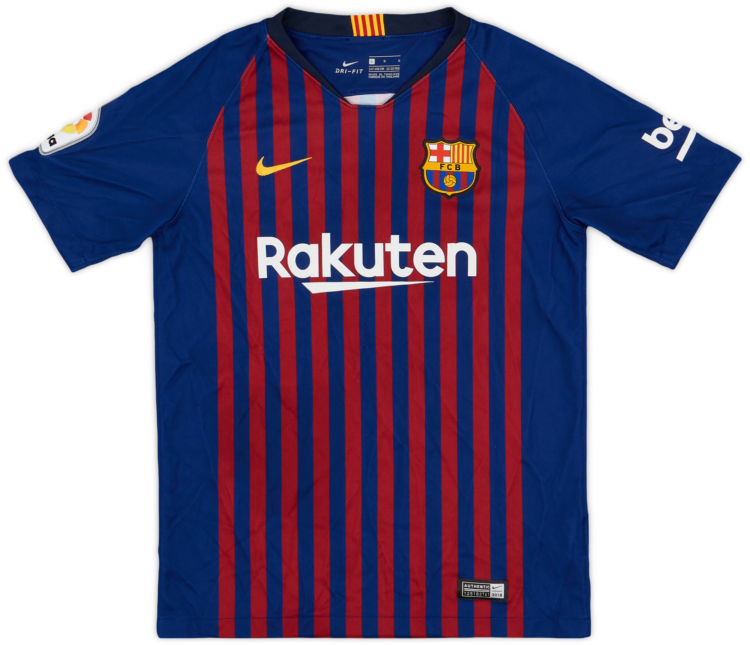 2018-19 Barcelona Home Shirt - 9/10 - (L.Boys)