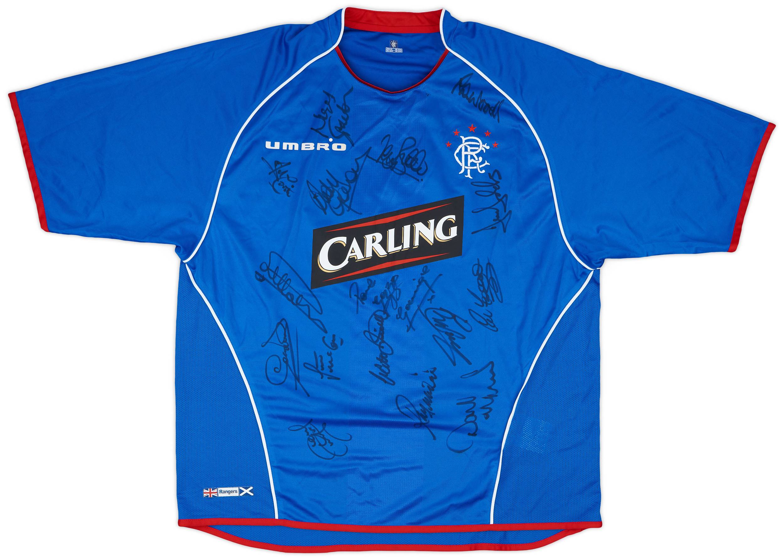 2005-06 Rangers Match Issue Squad Signed Home Shirt #9