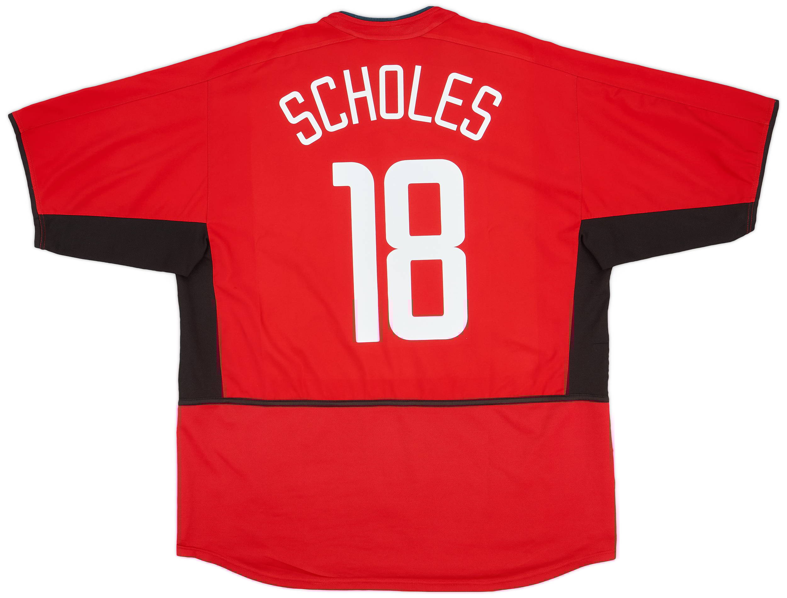 2002-04 Manchester United Home Shirt Scholes #18 - 8/10 - (XL)