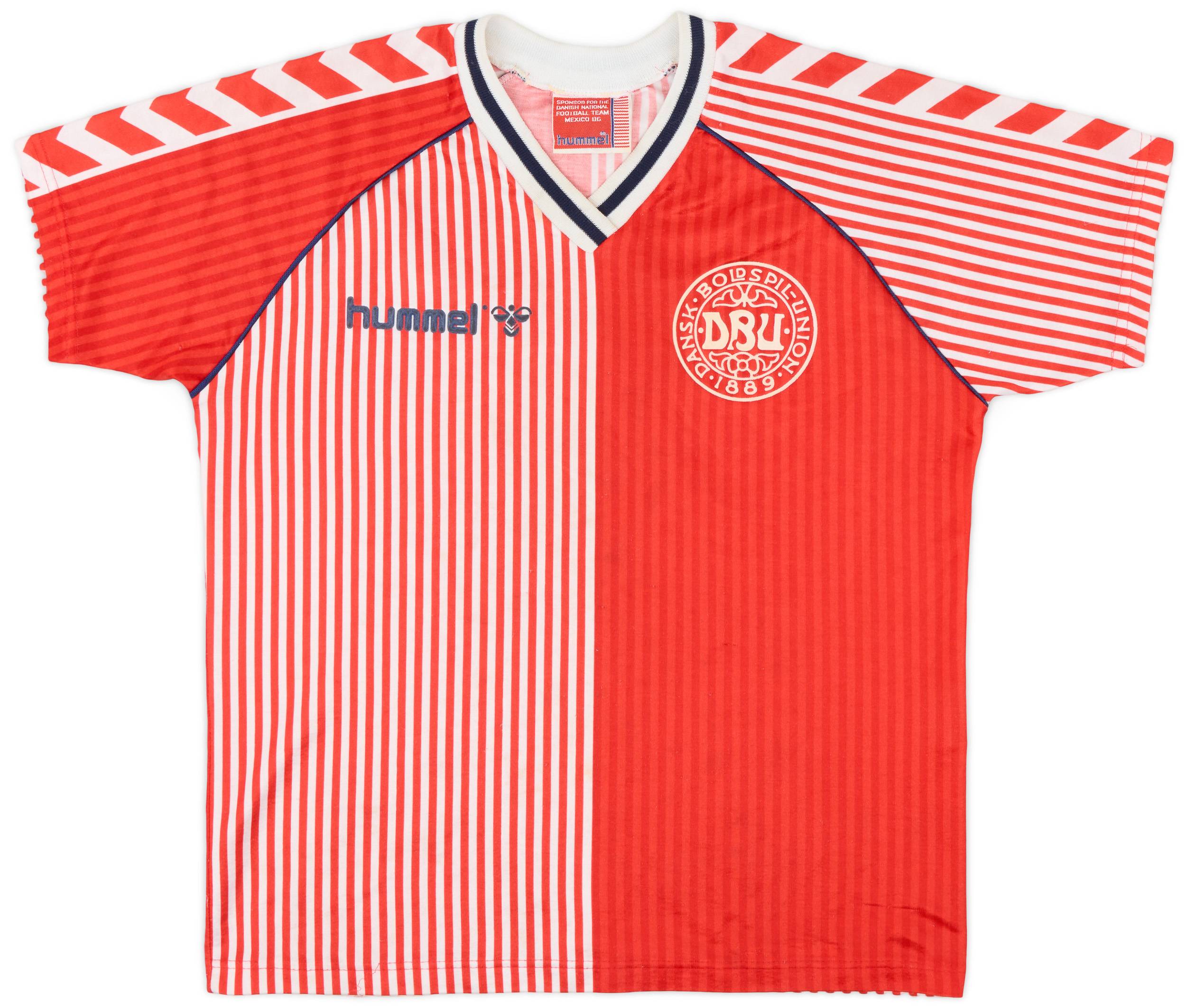 1986 Denmark Home Shirt - 6/10 - (L.Boys)