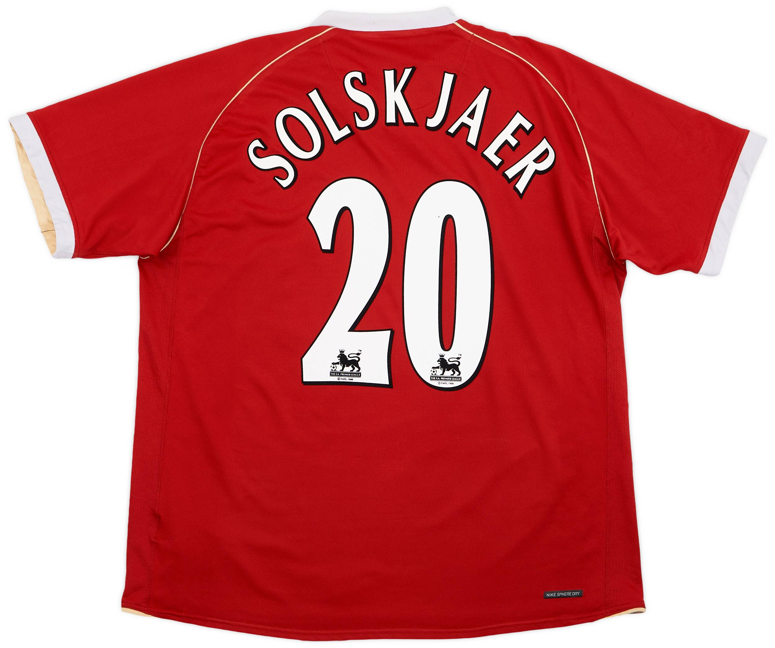 2006-07 Manchester United Home Shirt Solskjaer #20 - 8/10 - (XL)