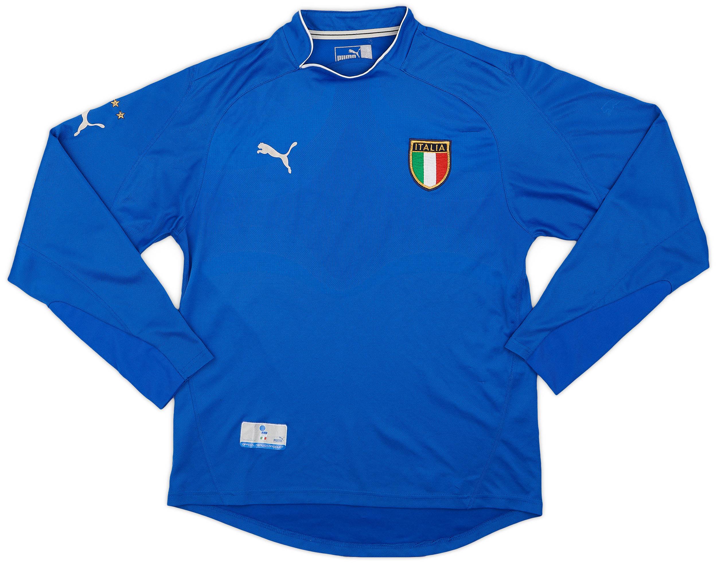 2003-04 Italy Home L/S Shirt - 6/10 - (L)