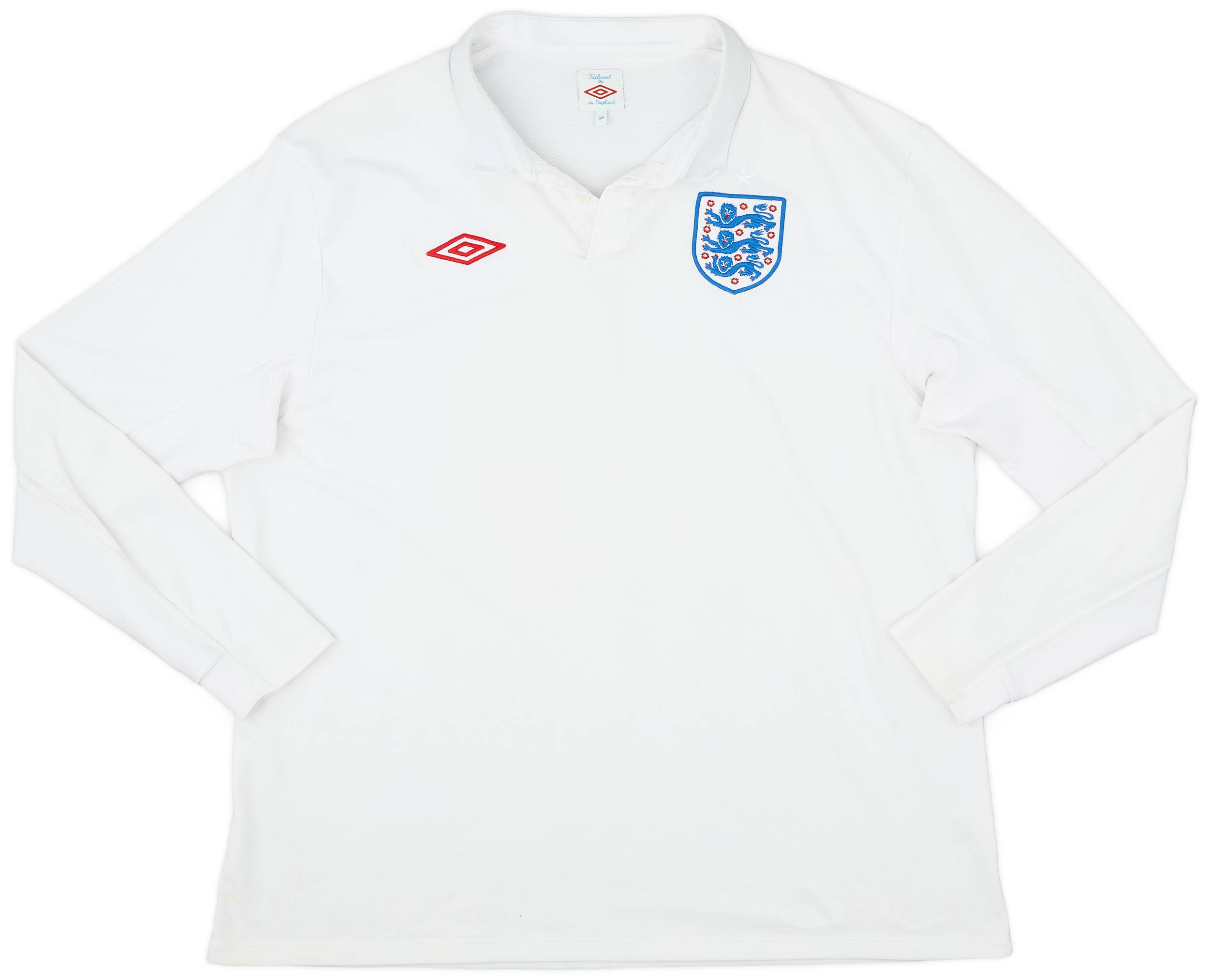 2009-10 England Home L/S Shirt - 8/10 - (XXL)