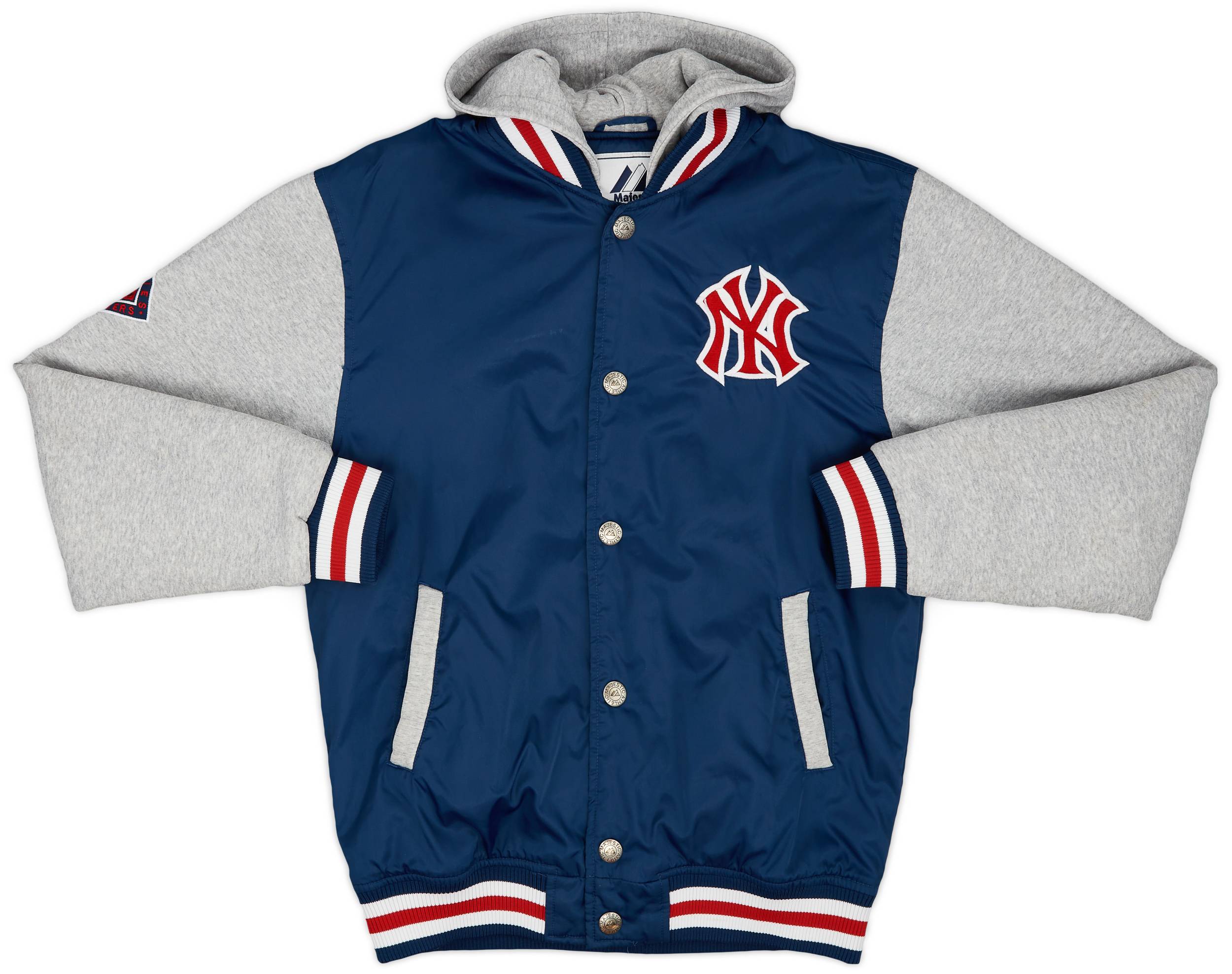 2010 New York Yankees Majestic Hooded Varsity Jacket - 8/10
