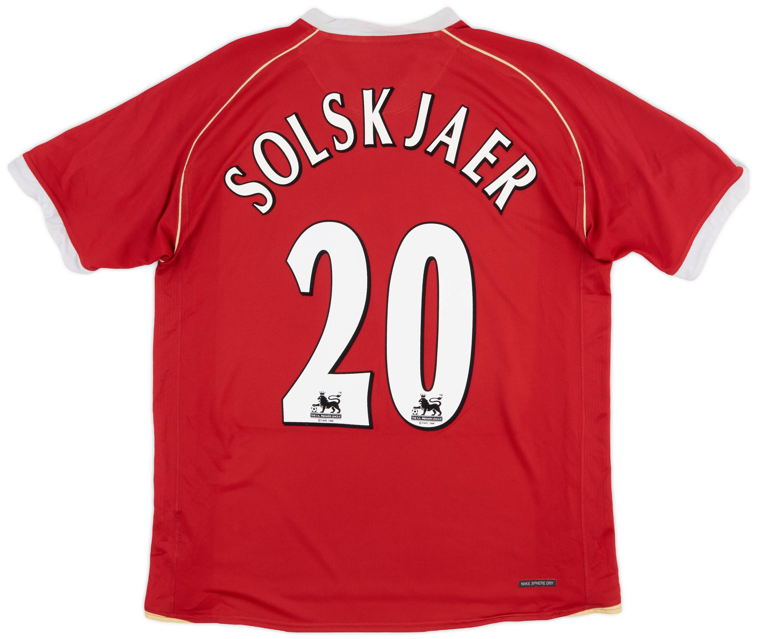 2006-07 Manchester United Home Shirt Solskjaer #20 - 7/10 - (L)