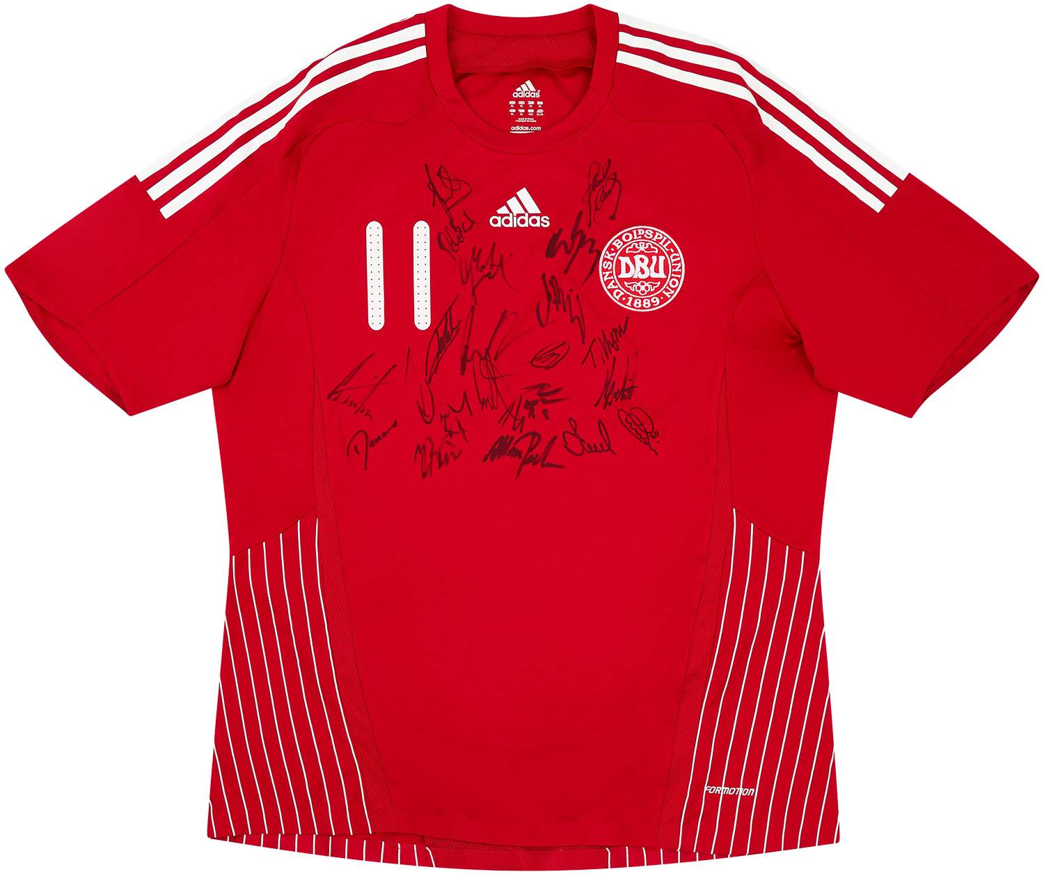 2008-10 Denmark Match Issue Signed Home Shirt #11