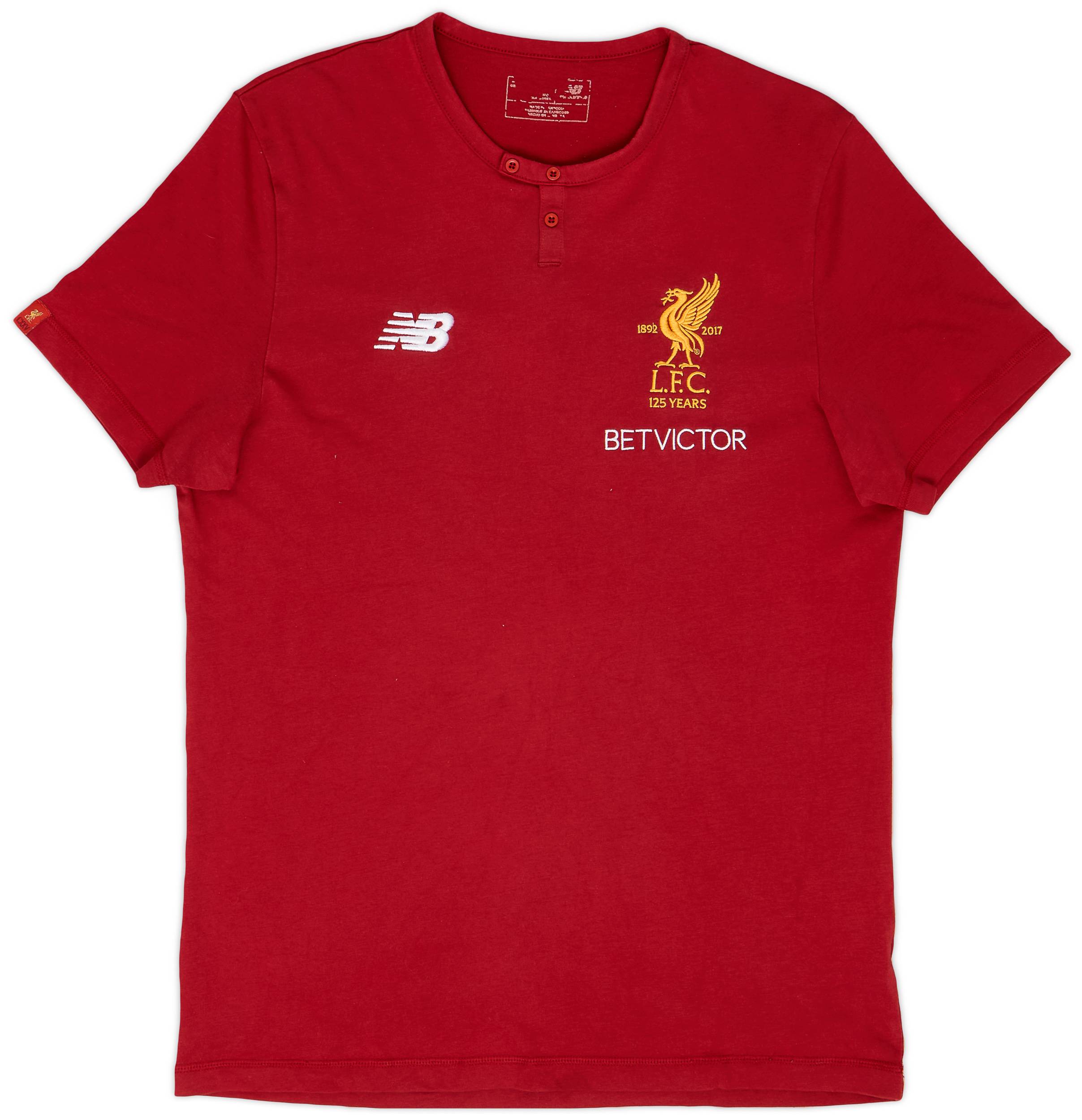 2017-18 Liverpool New Balance Cotton Tee - 9/10 - (M)