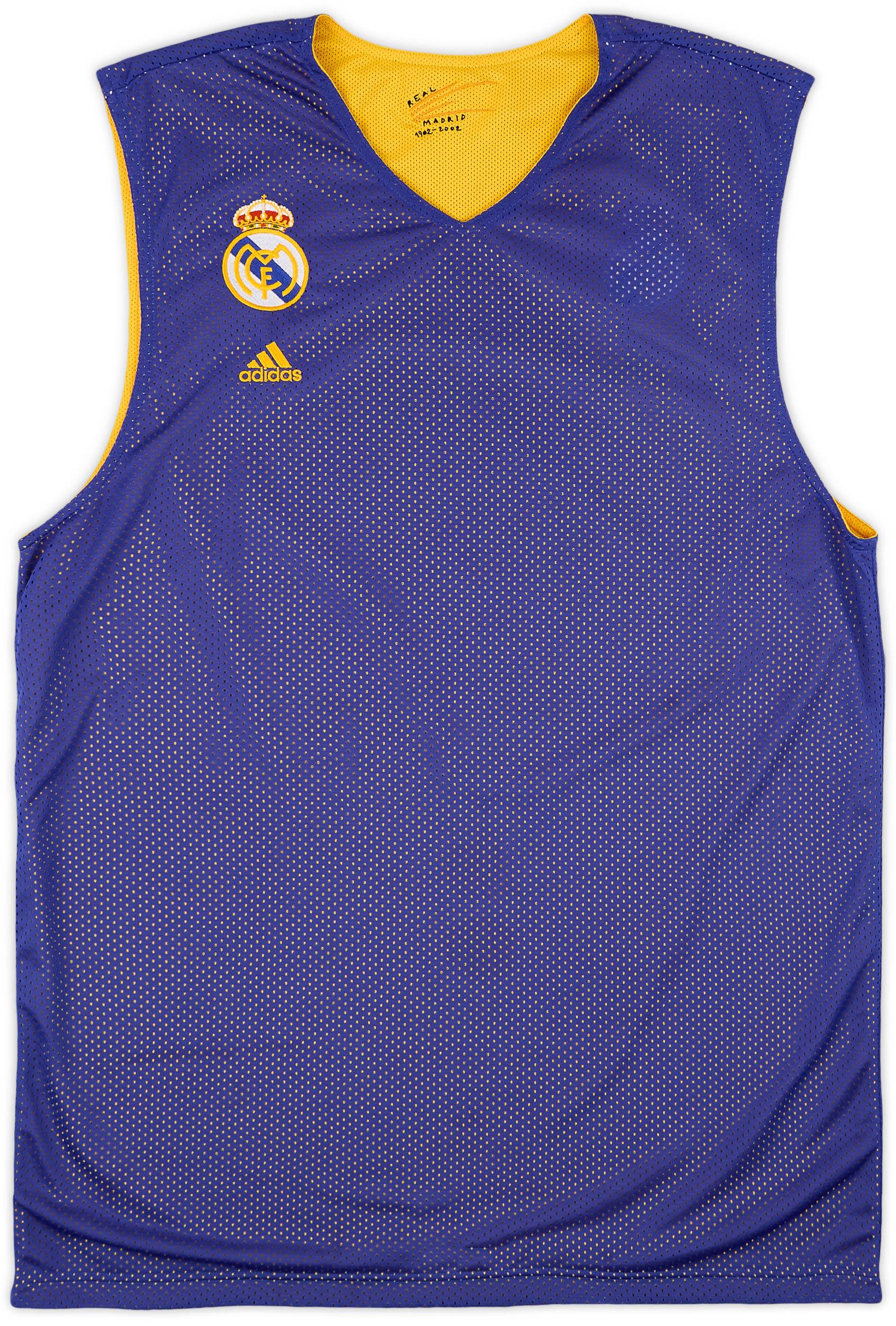 2001-02 Real Madrid adidas Reversible Basketball Training Jersey - 9/10 - (XL)