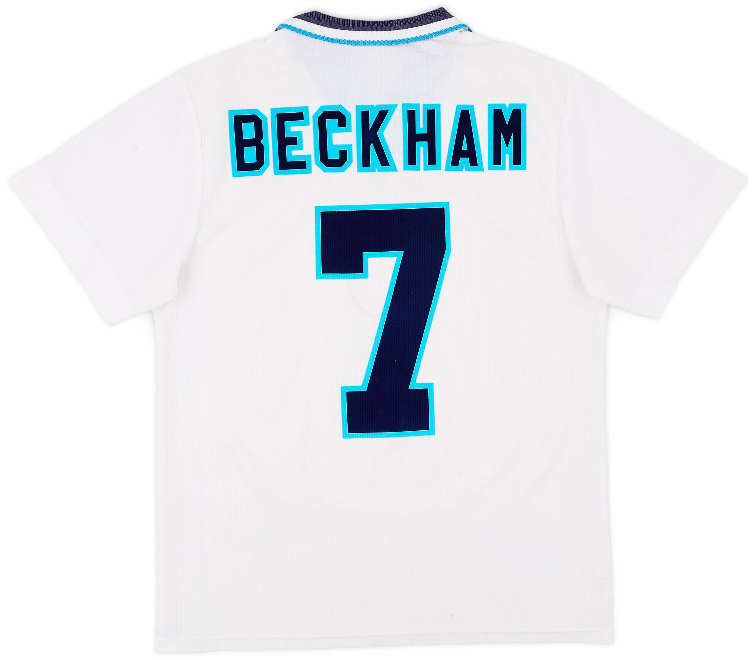 1995-97 England Home Shirt Beckham #7 - 5/10 - (M)