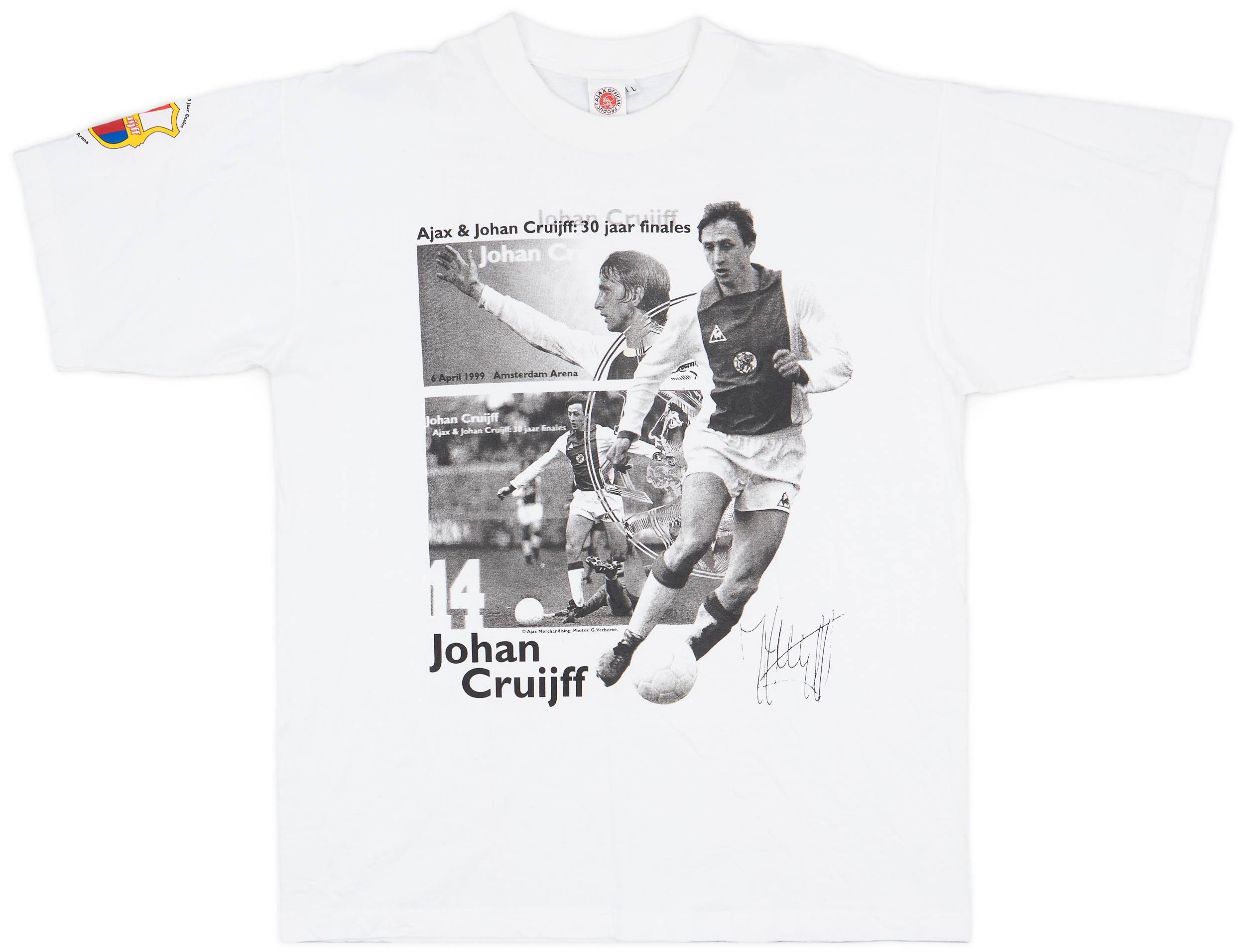 1999 Ajax '30 Years of Finals' Johan Cruyff Graphic Tee - 8/10 - (L)