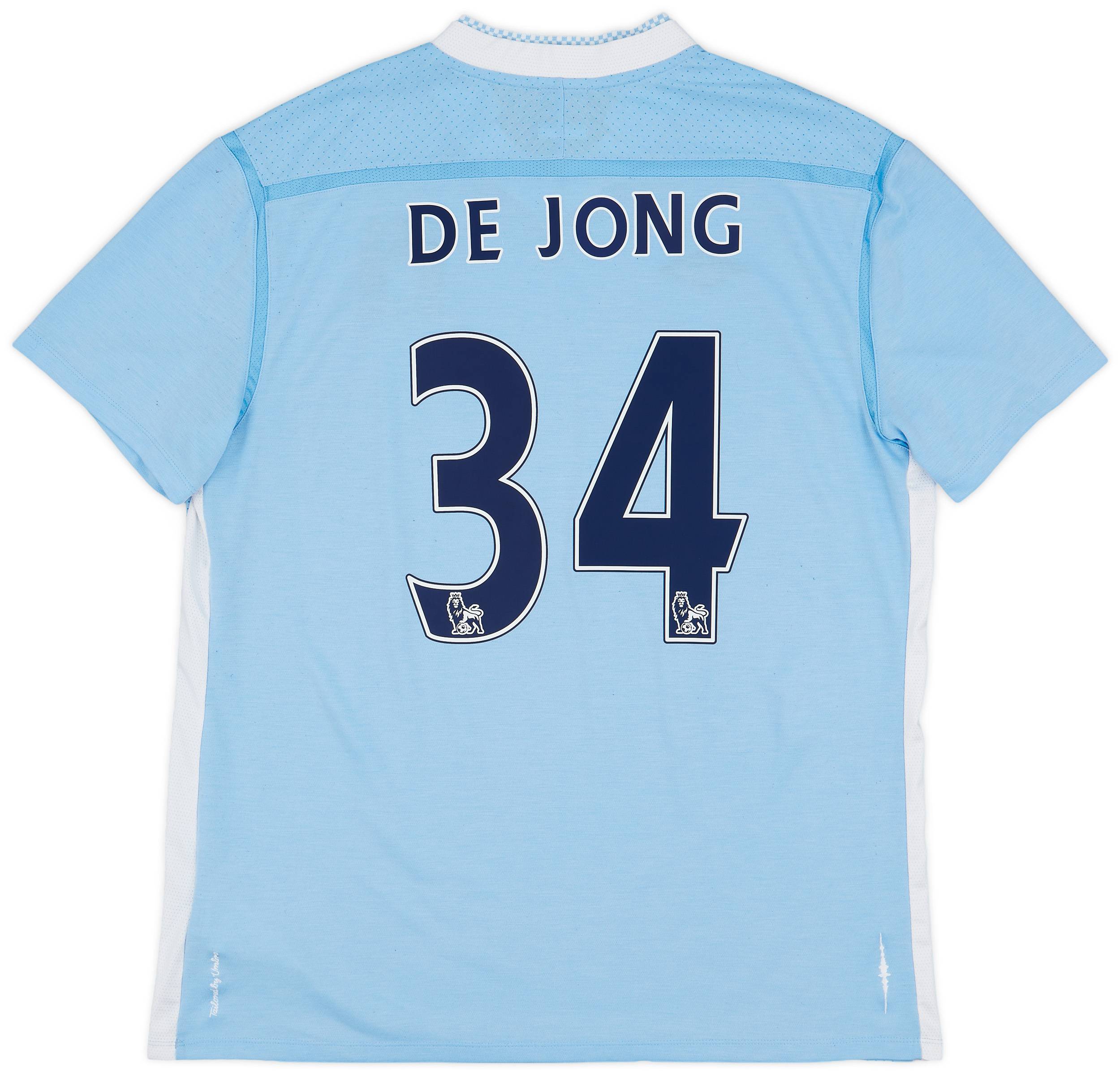 2011-12 Manchester City Home Shirt De Jong #34 - 7/10 - (XL)