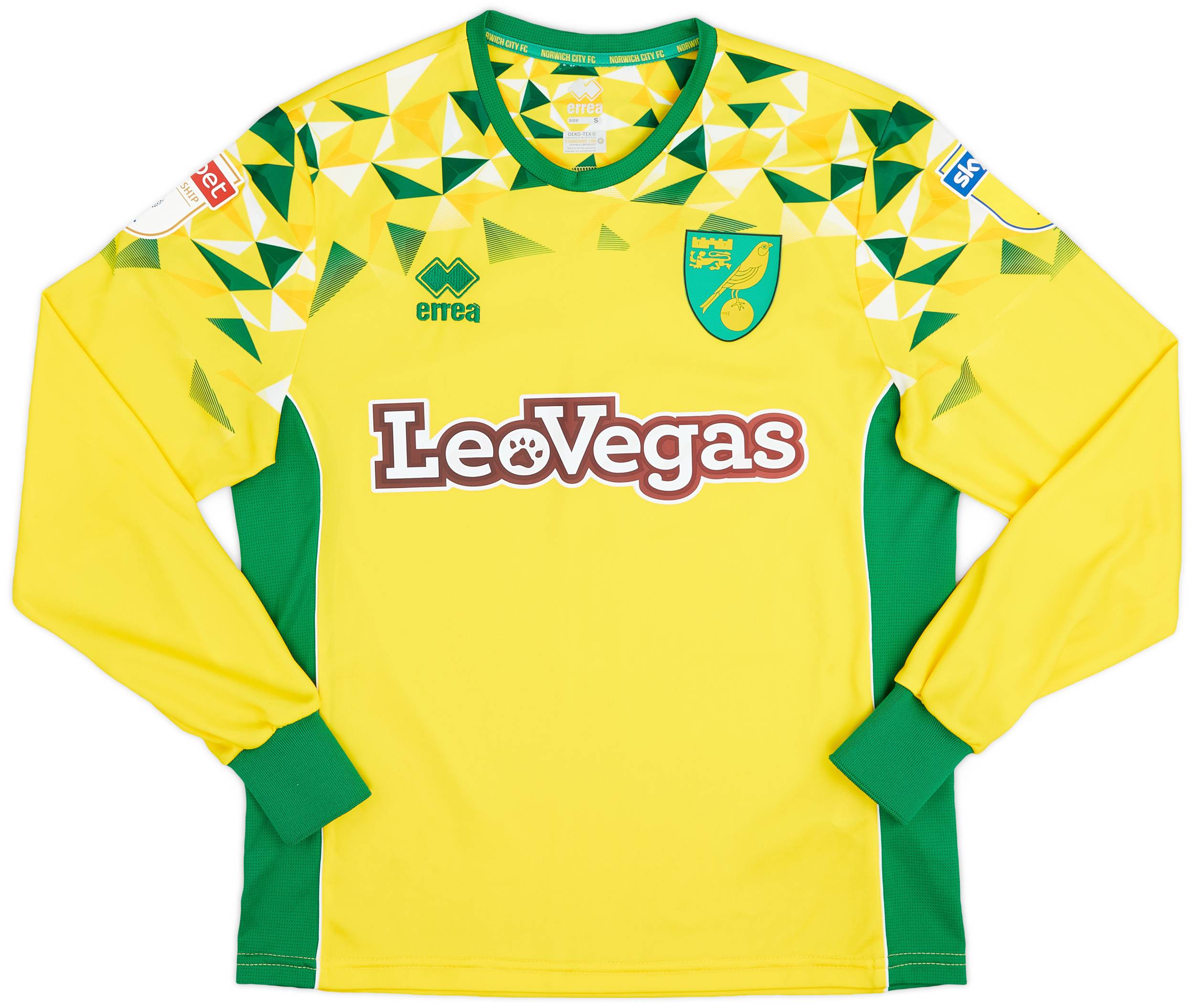 2018-19 Norwich Home L/S Shirt - 8/10 - (S)