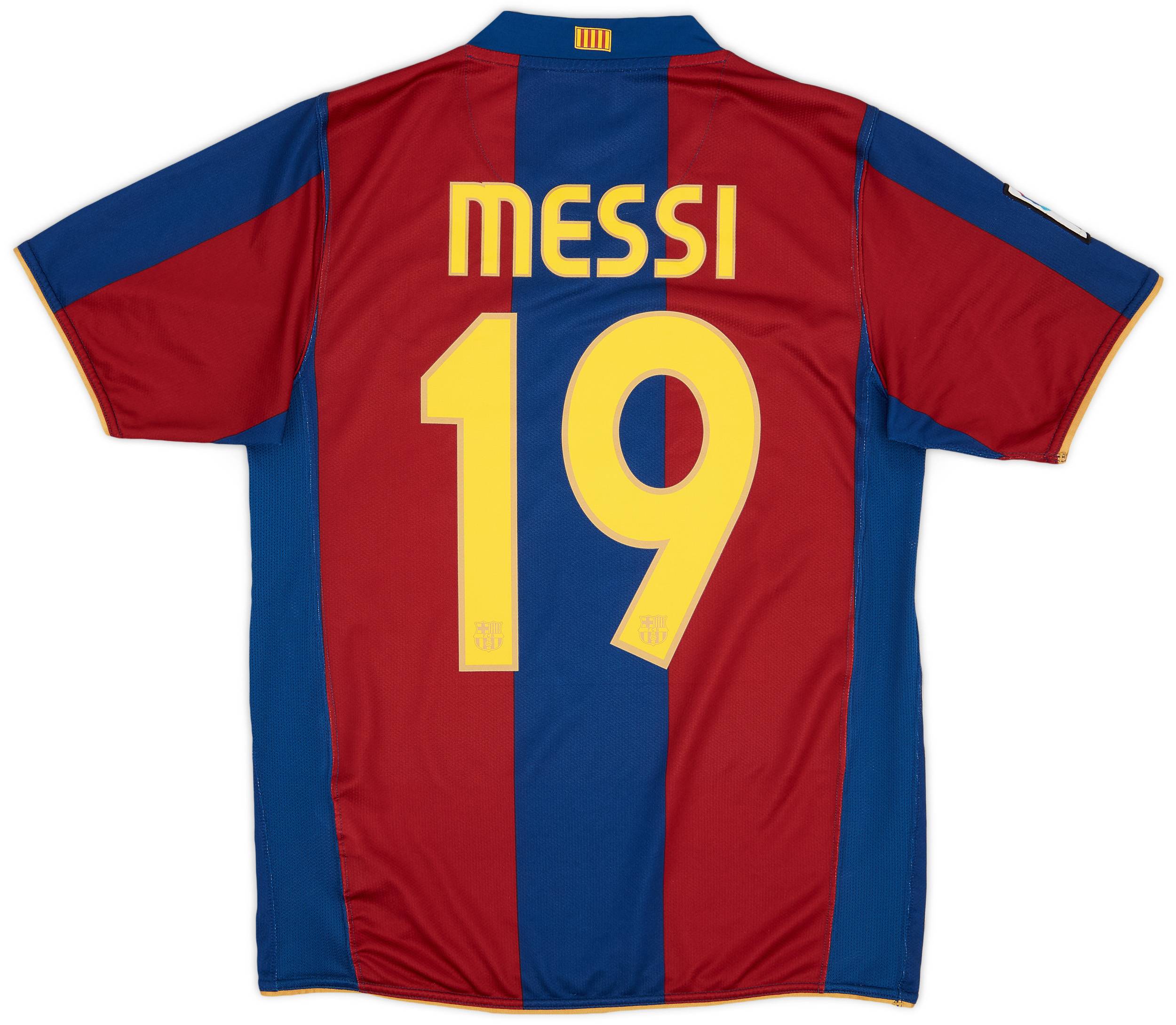 2007-08 Barcelona Home Shirt Messi #19 - 7/10 - (S)