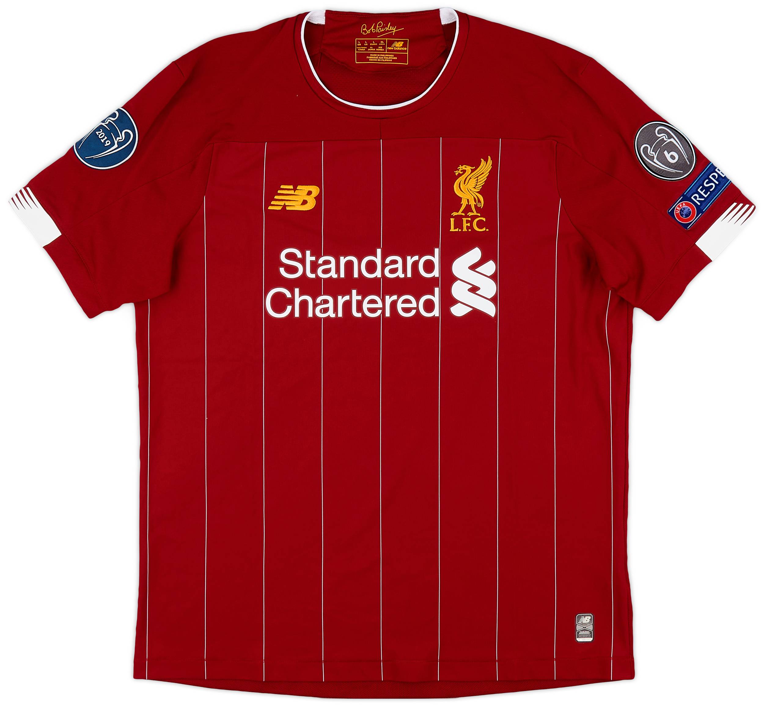2019-20 Liverpool Home Shirt Champions of Europe #6 - 9/10 - (L)