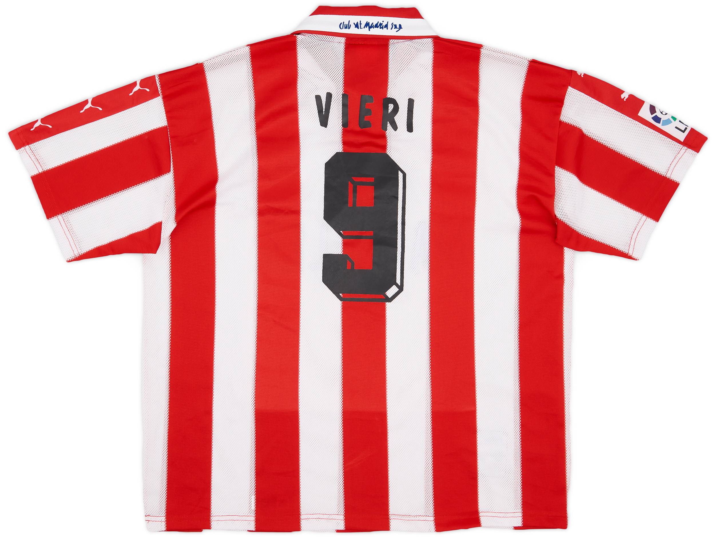 1997-98 Atletico Madrid Home Shirt Vieri #9 - 7/10 - (L)