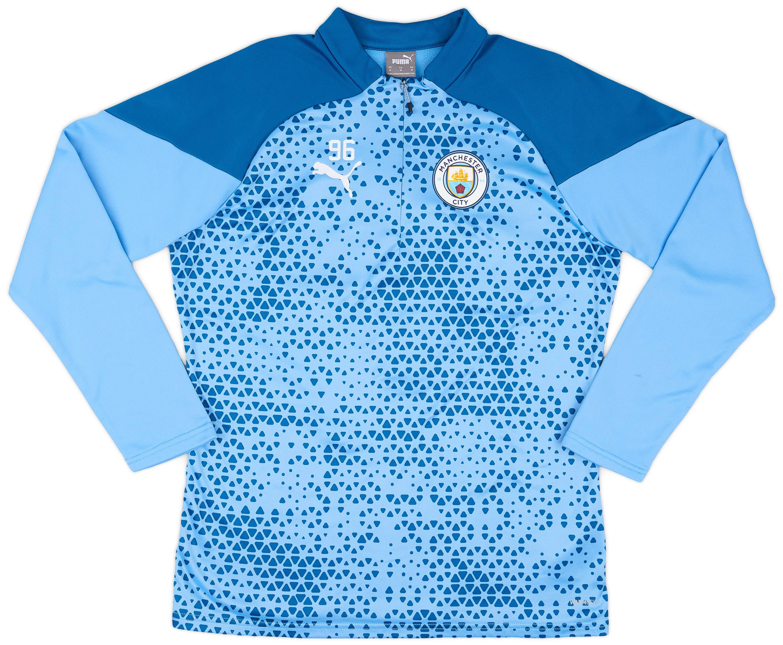 2023-24 Manchester City Player Issue 1/4 Zip Training Fleece Top #96 (Knight) - 5/10 - (M)