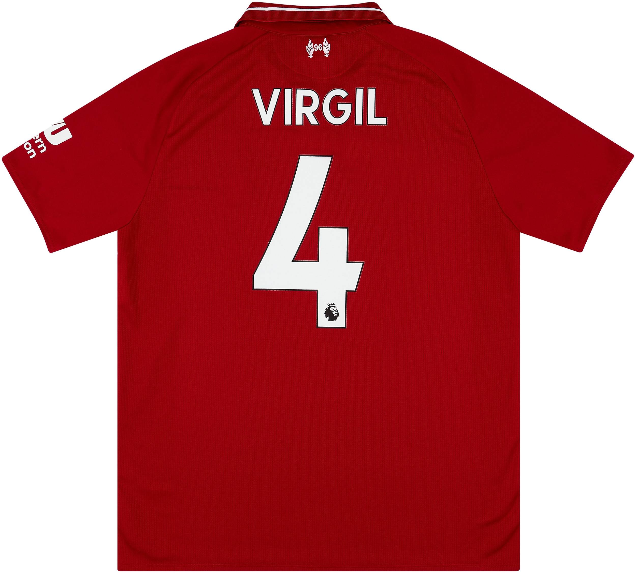 2018 19 Liverpool Home Shirt Virgil 4