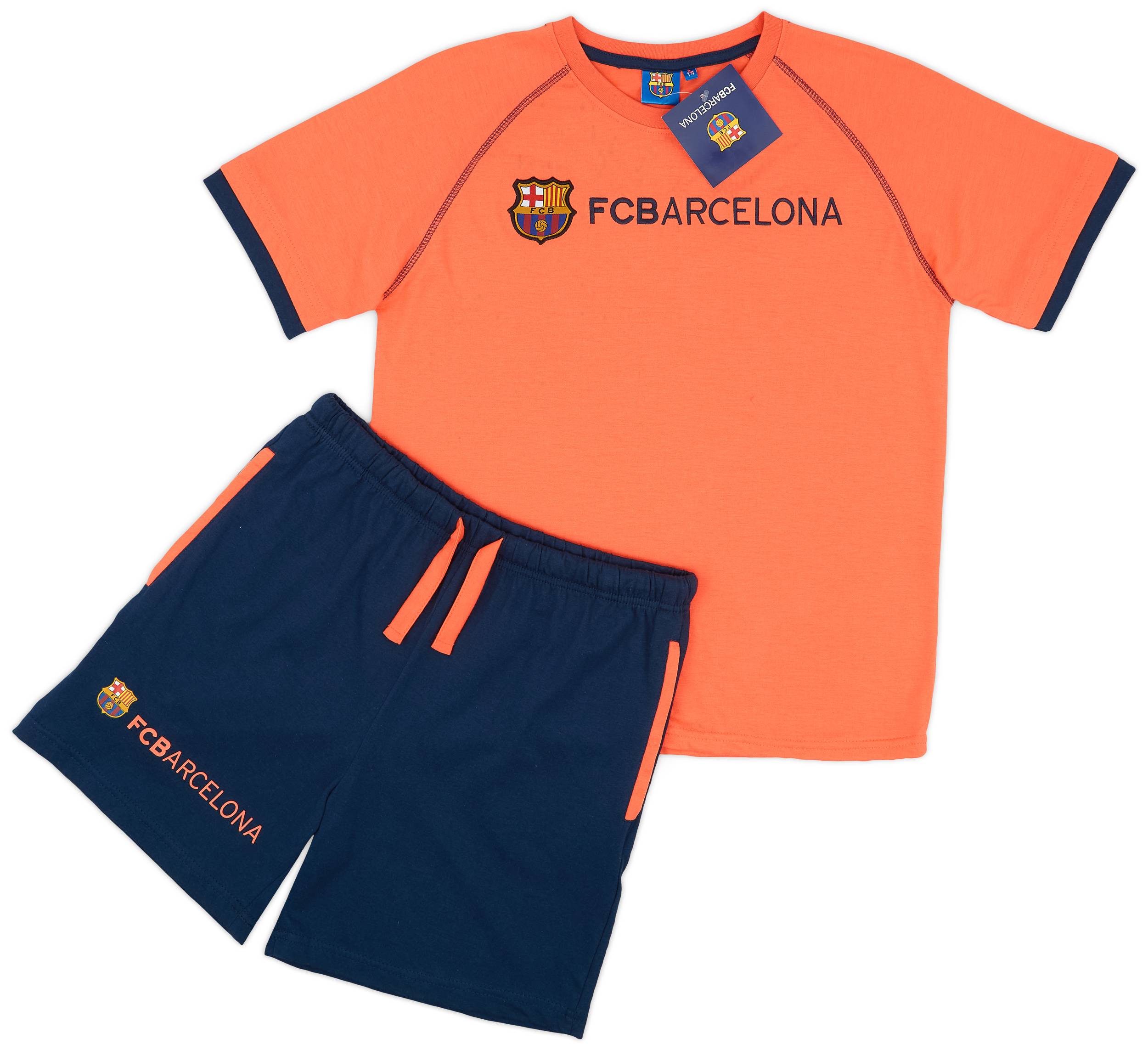 2010s Barcelona Shirt & Shorts Set (14 Years)