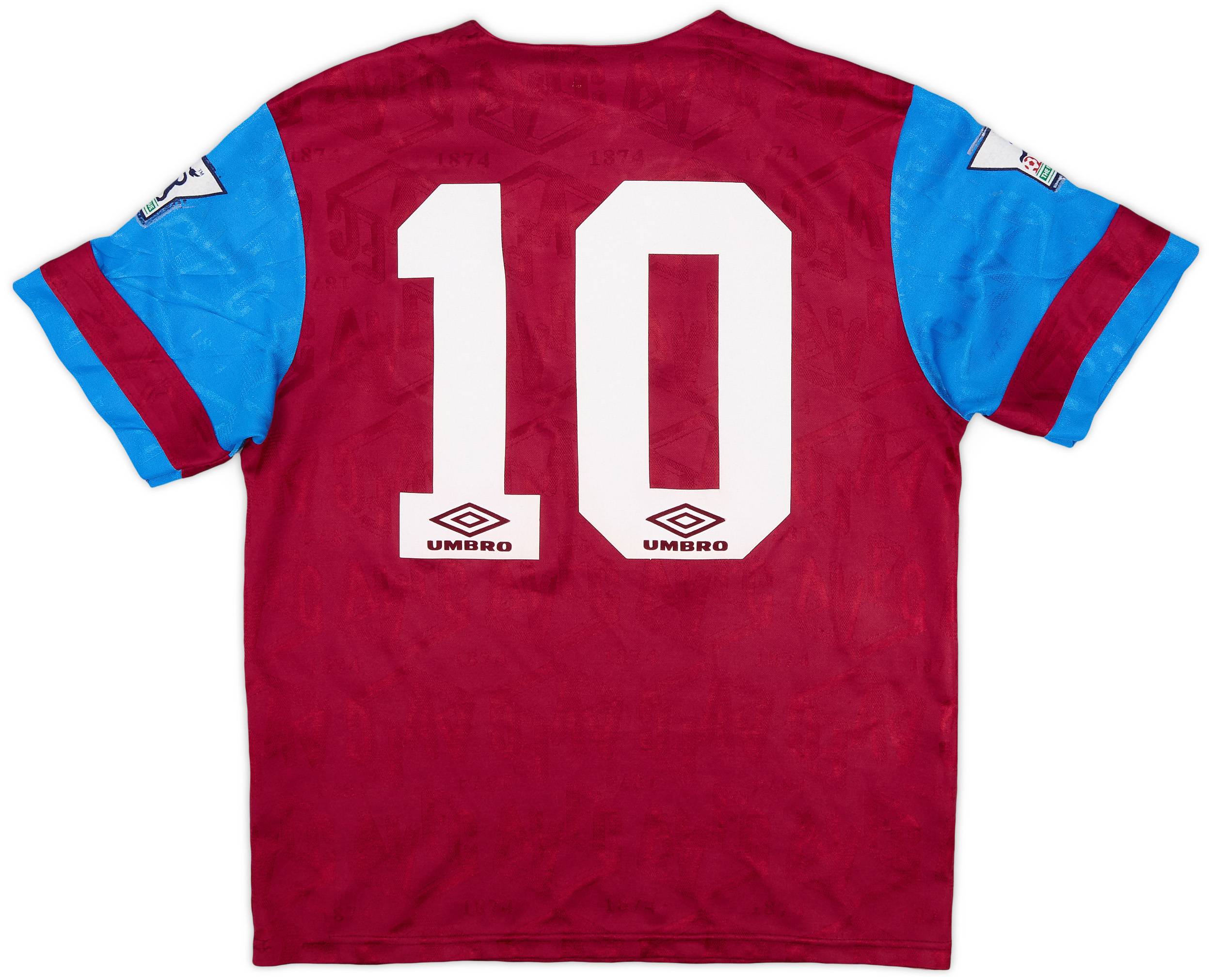 うのにもお得な情報満載！ Aston 1992-93 Villa (S) - 6/10 - #10 Shirt Home トップス