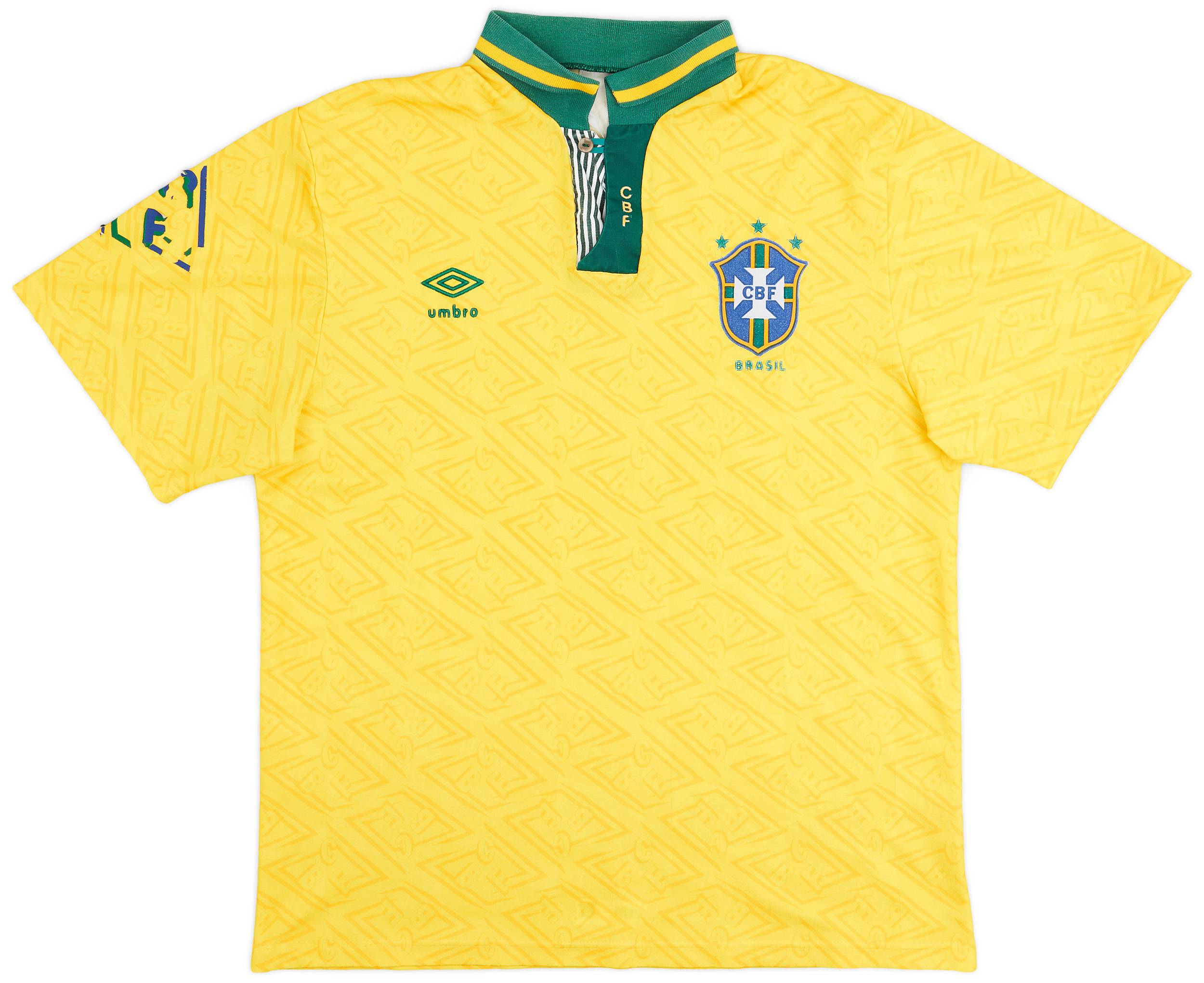 1991-93 Brazil Home Shirt - 6/10 - (L)