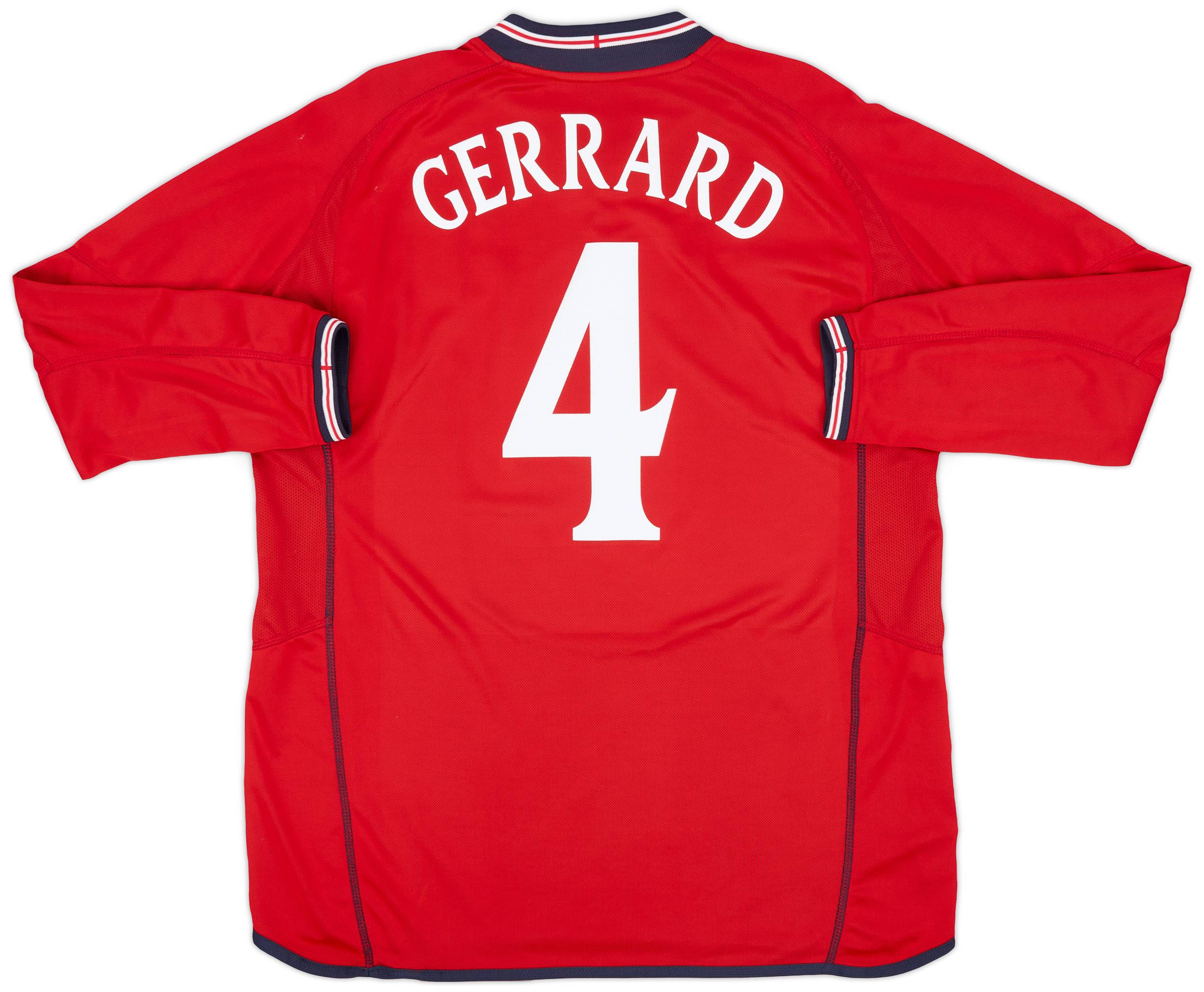 2002-04 England Away L/S Shirt Gerrard #4 - 7/10 - (XXL)
