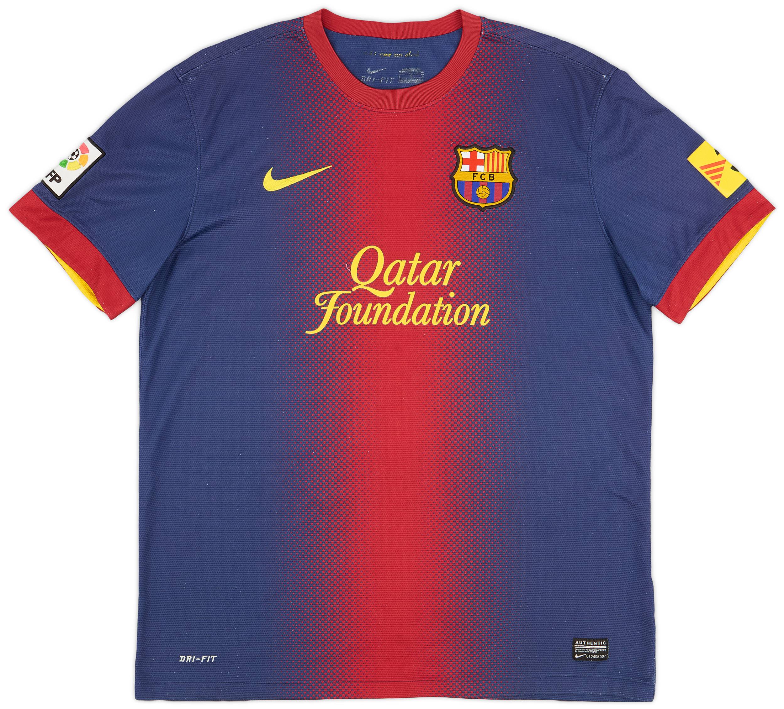 Barcelona Iniesta Jersey 2012/2013 Home Mens Football Long