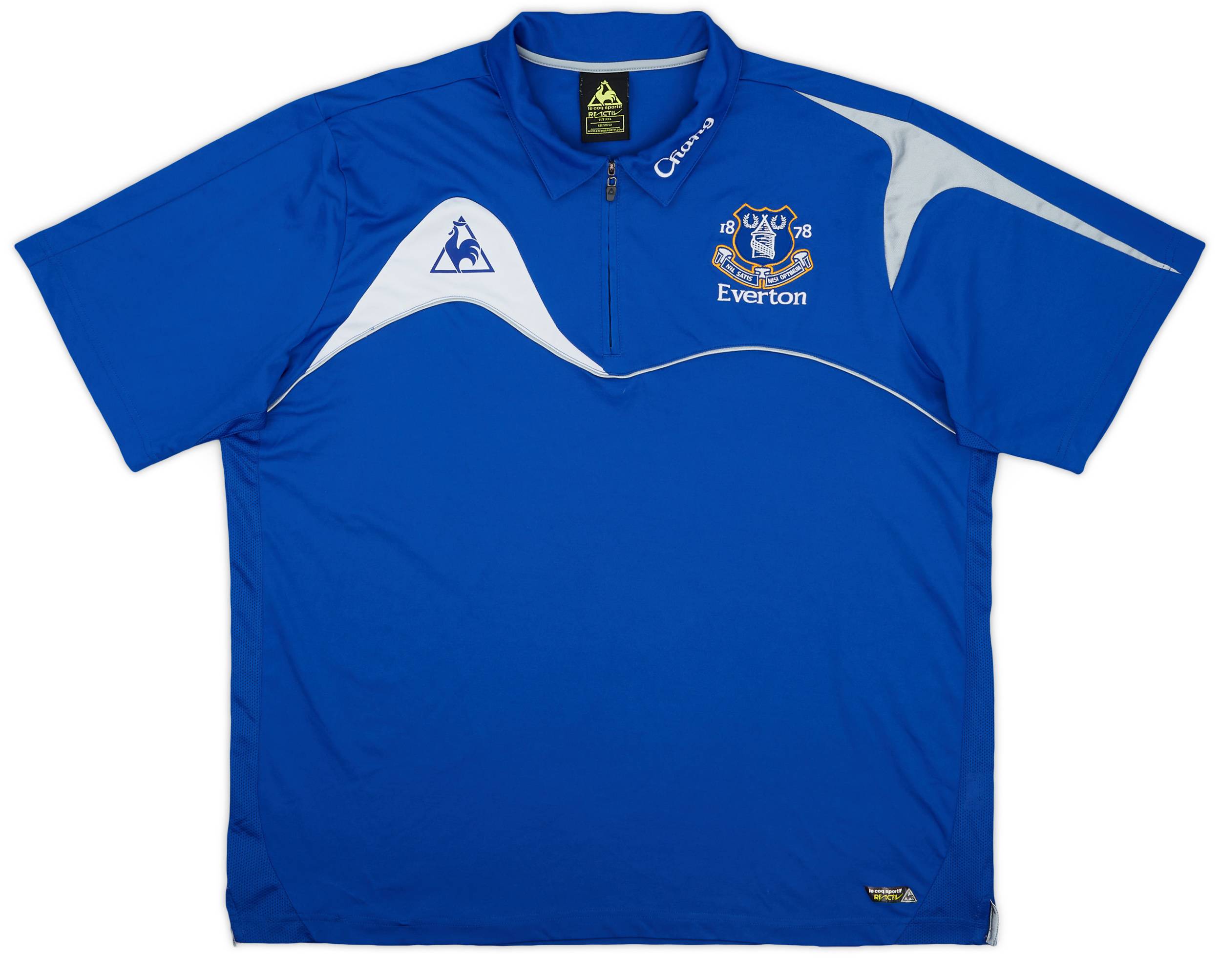 2009-10 Everton Le Coq Sportif 1/4 Zip Polo Shirt - 8/10 - (XXL)