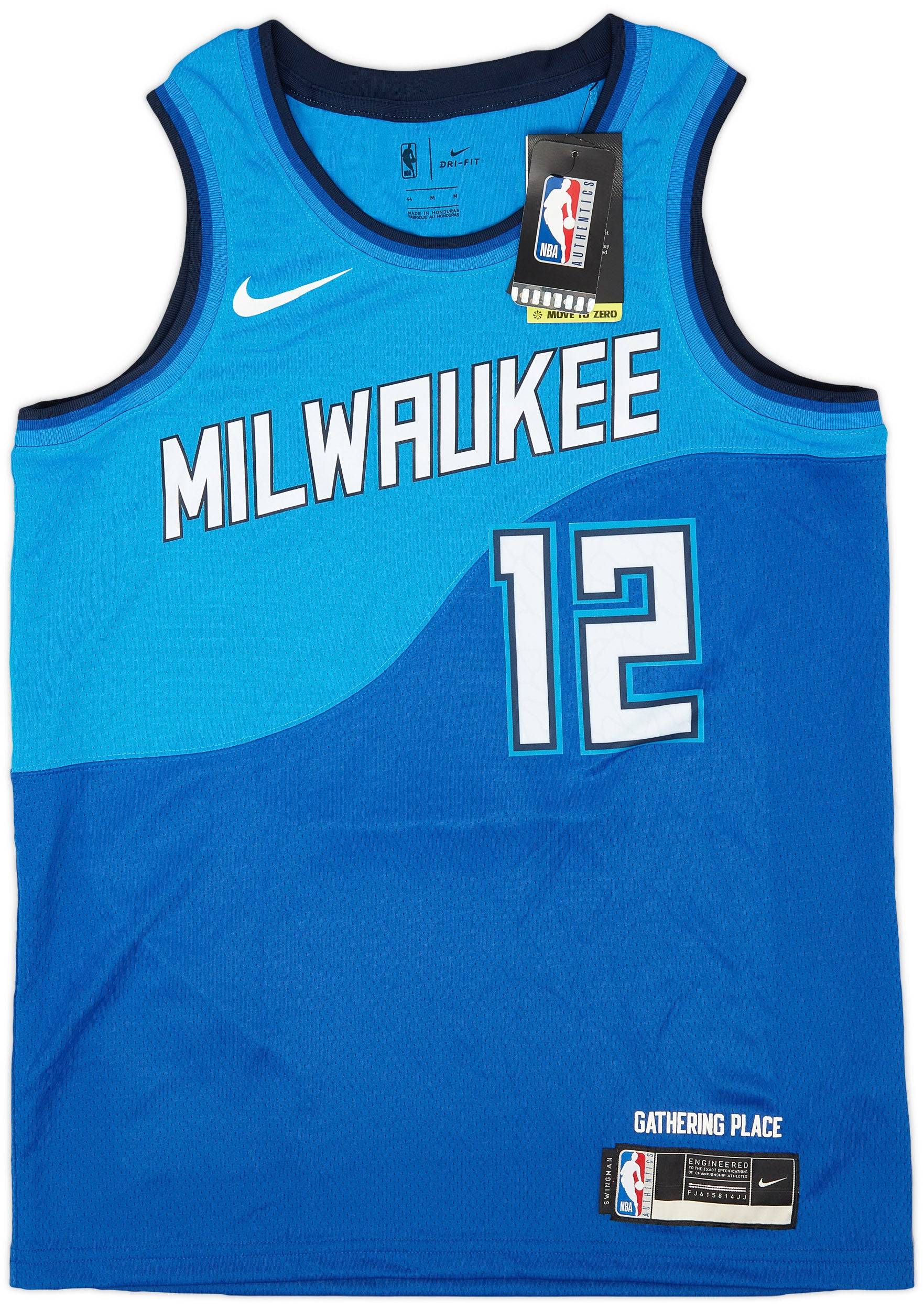 2020-21 Milwaukee Bucks Holiday #12 Nike Swingman Jersey (Alternate) M - W/Tags