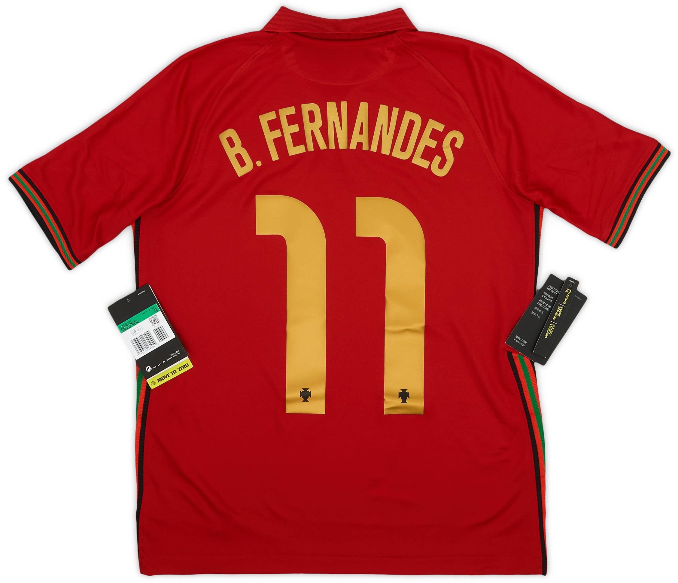 2020-21 Portugal Home Shirt B.Fernandes #11 (XL.Boys)
