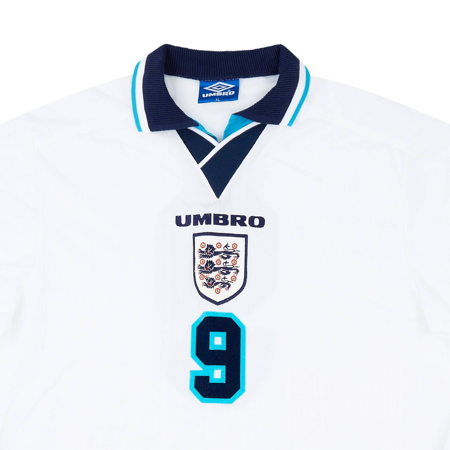 1995-97 England Match Issue Home L/S Shirt #9 (Shearer)