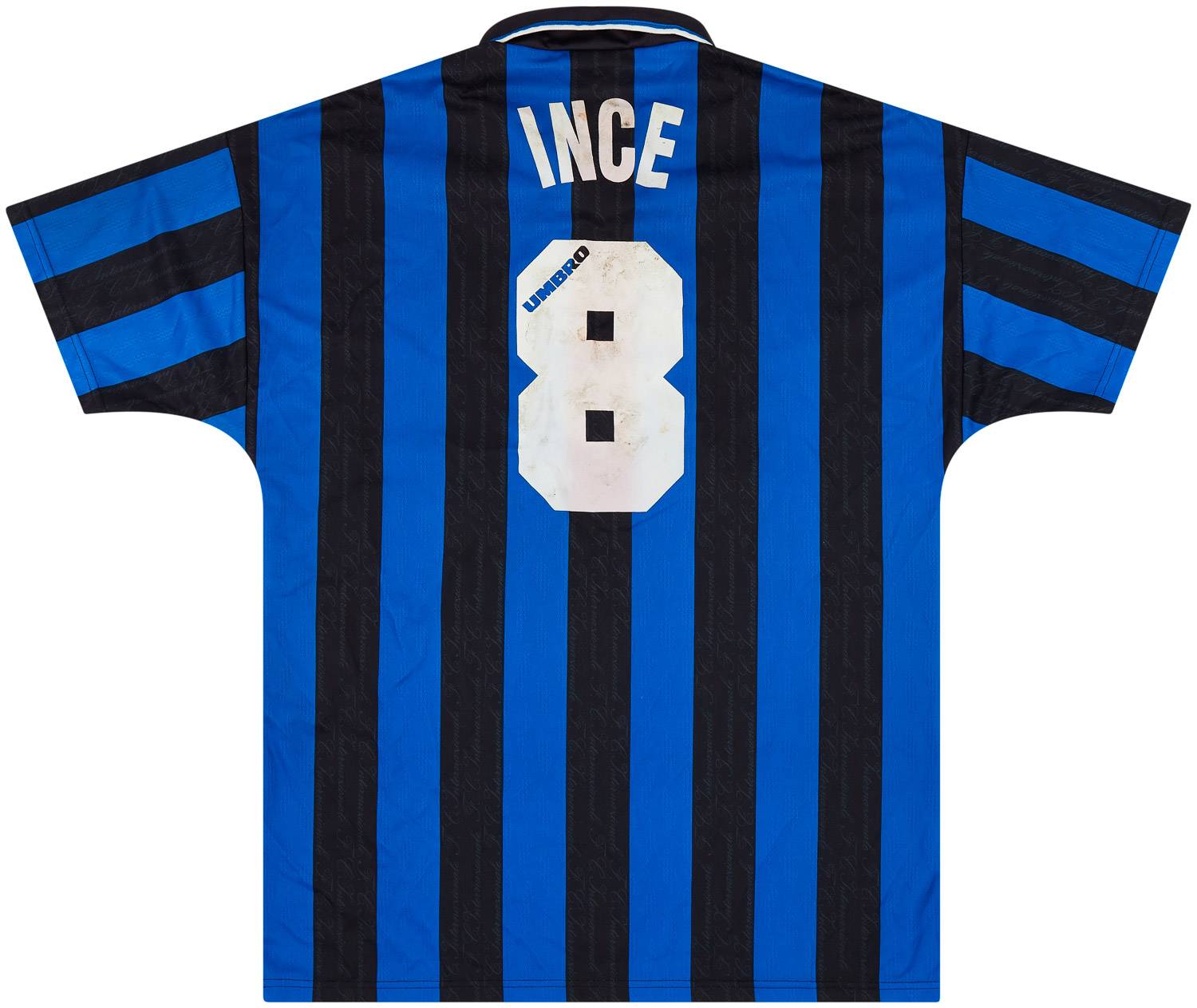 1996-97 Inter Milan Match Worn Home Shirt Ince #8 (v Manchester United)
