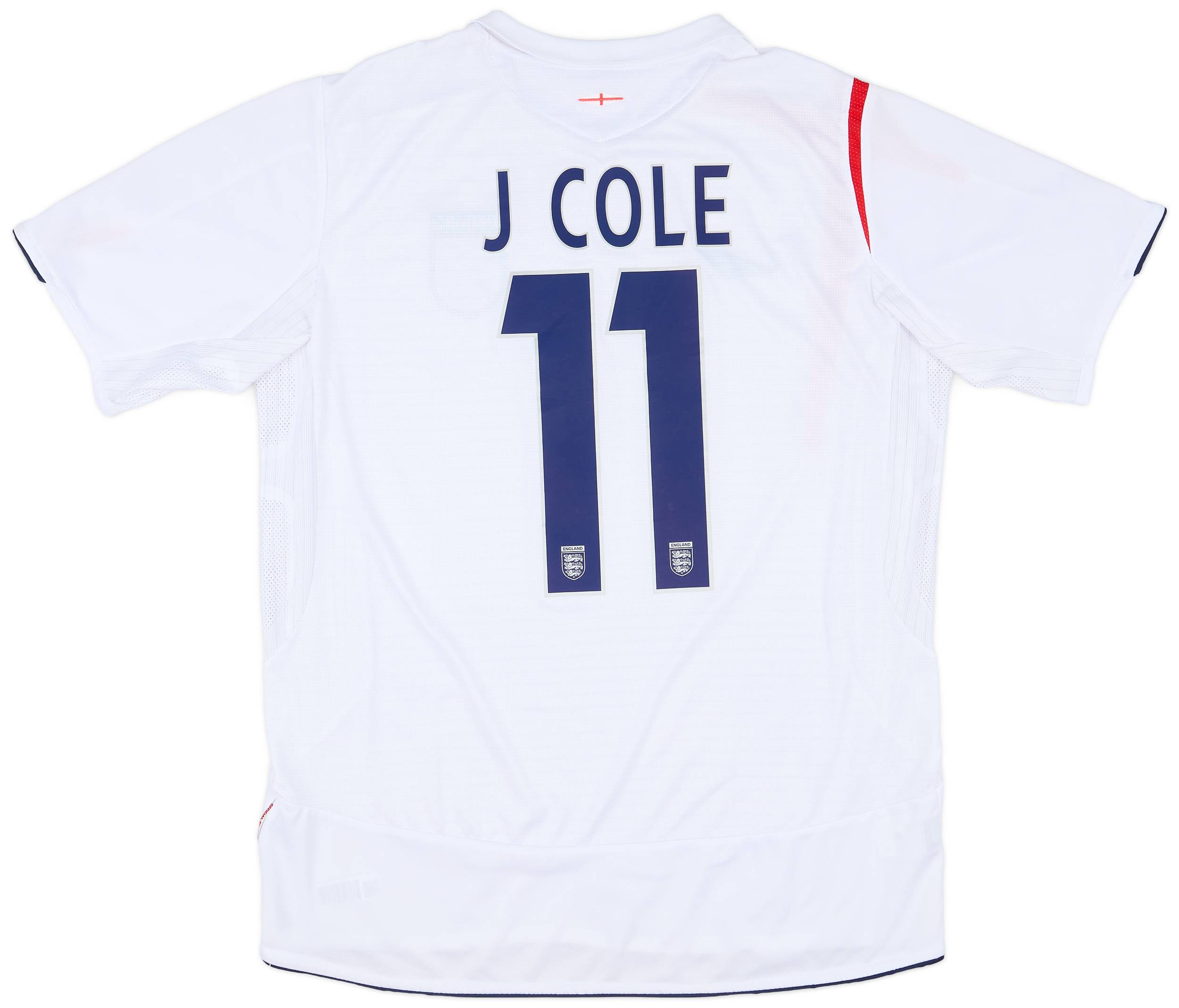 2005-07 England Home Shirt J. Cole #11 - 8/10 - (L)