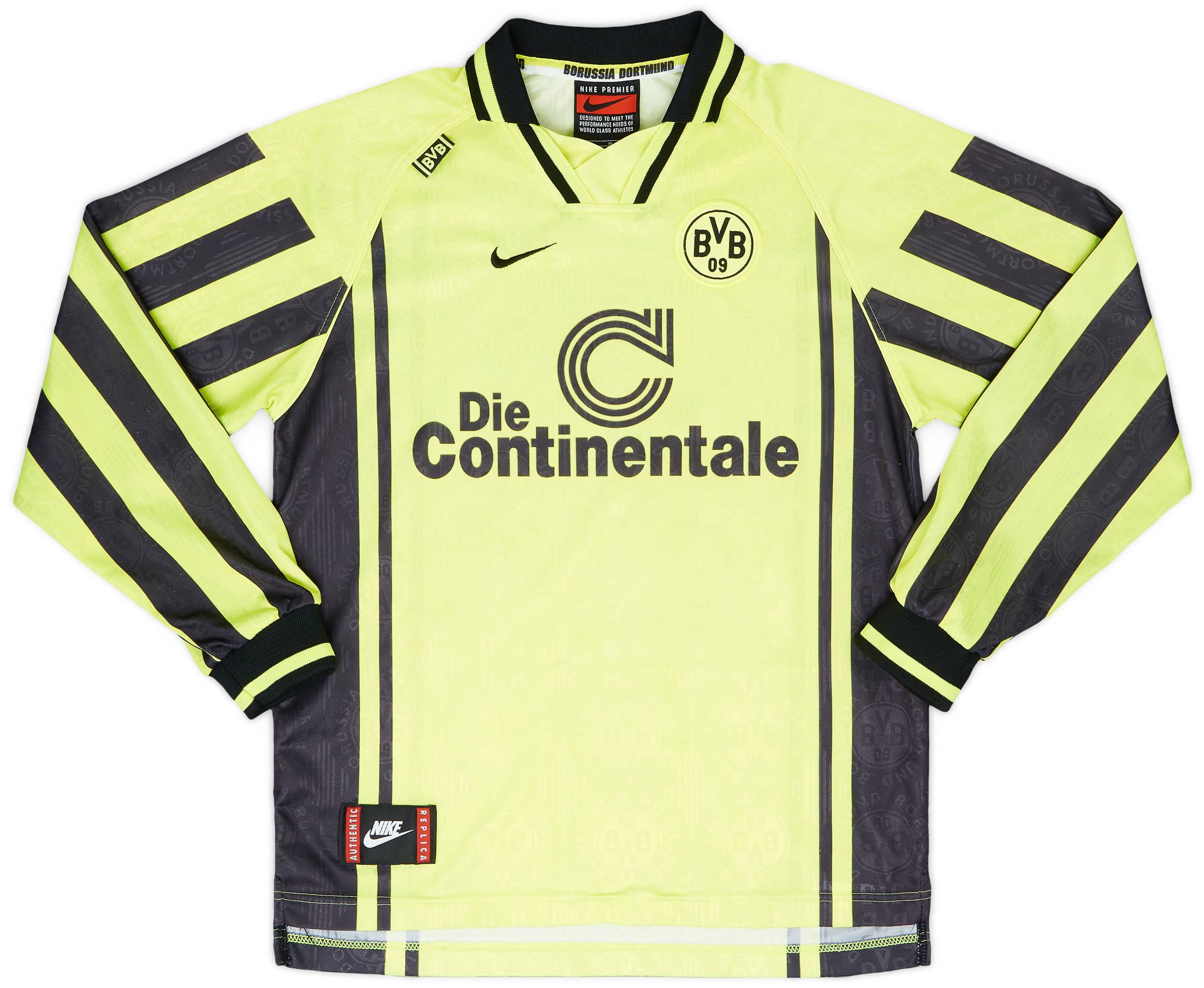 1996-97 Borussia Dortmund Home L/S Shirt - 8/10 - (XL.Boys)