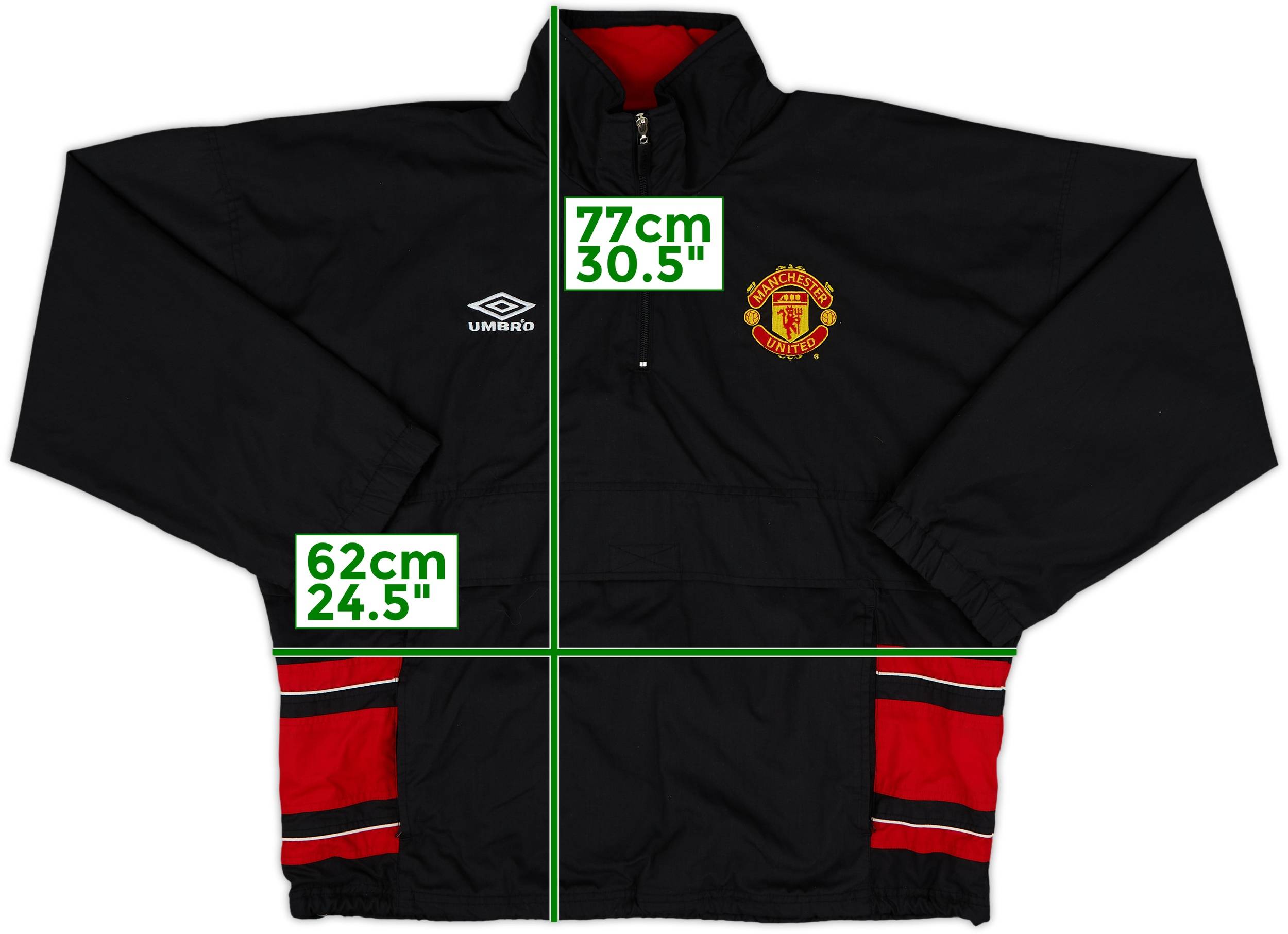 未着用　UMBRO manchester united 1999-00 Manchester United Umbro 1/4 Zip Drill Top - 10/10 - (S)