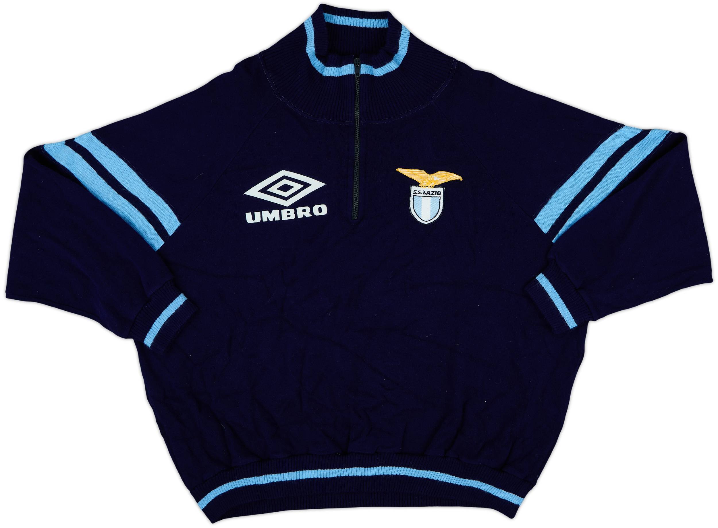 1992-94 Lazio Umbro Player Issue 1/4 Zip Cotton Track Jacket - 8