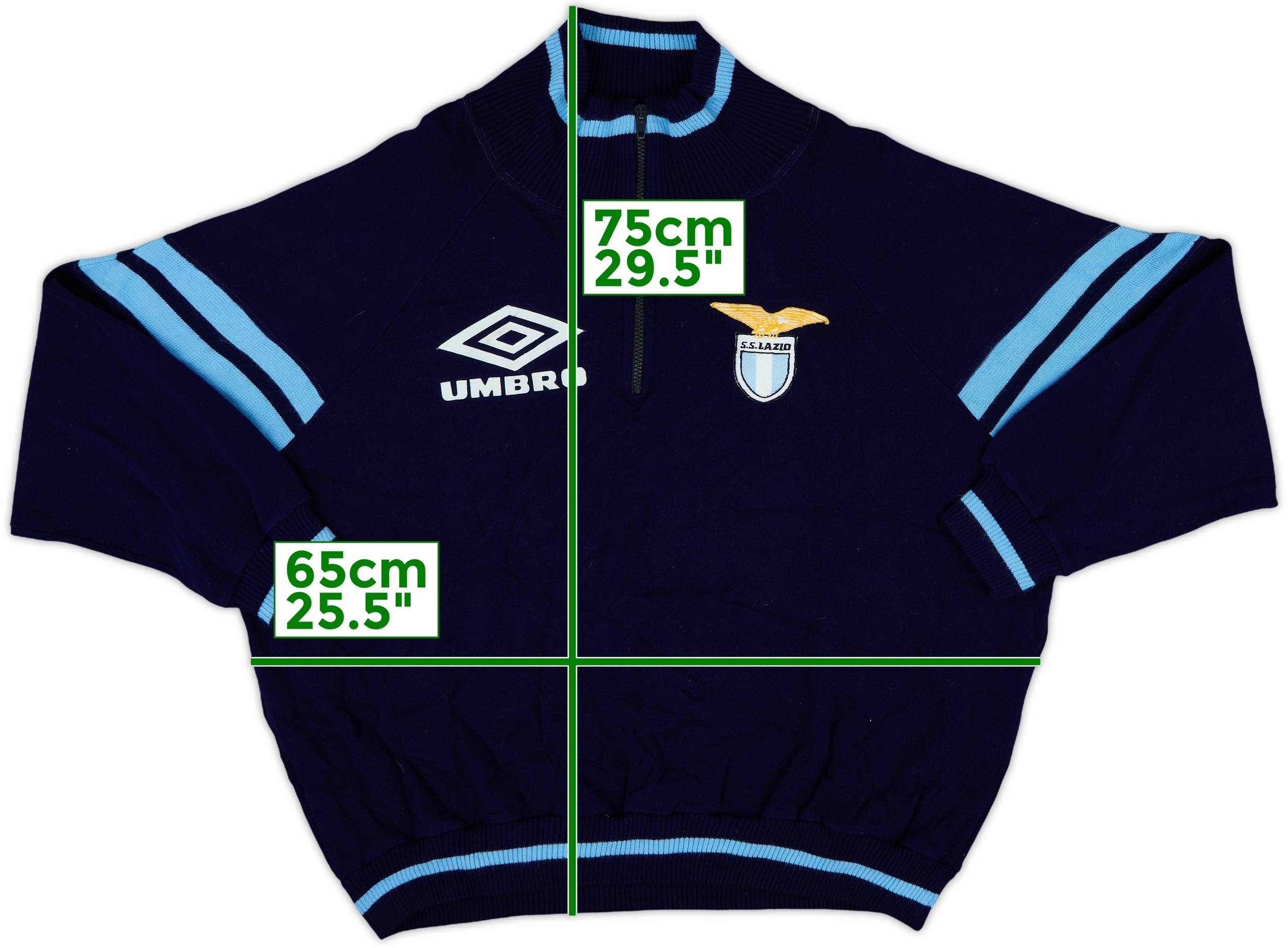 1992-94 Lazio Umbro Player Issue 1/4 Zip Cotton Track Jacket