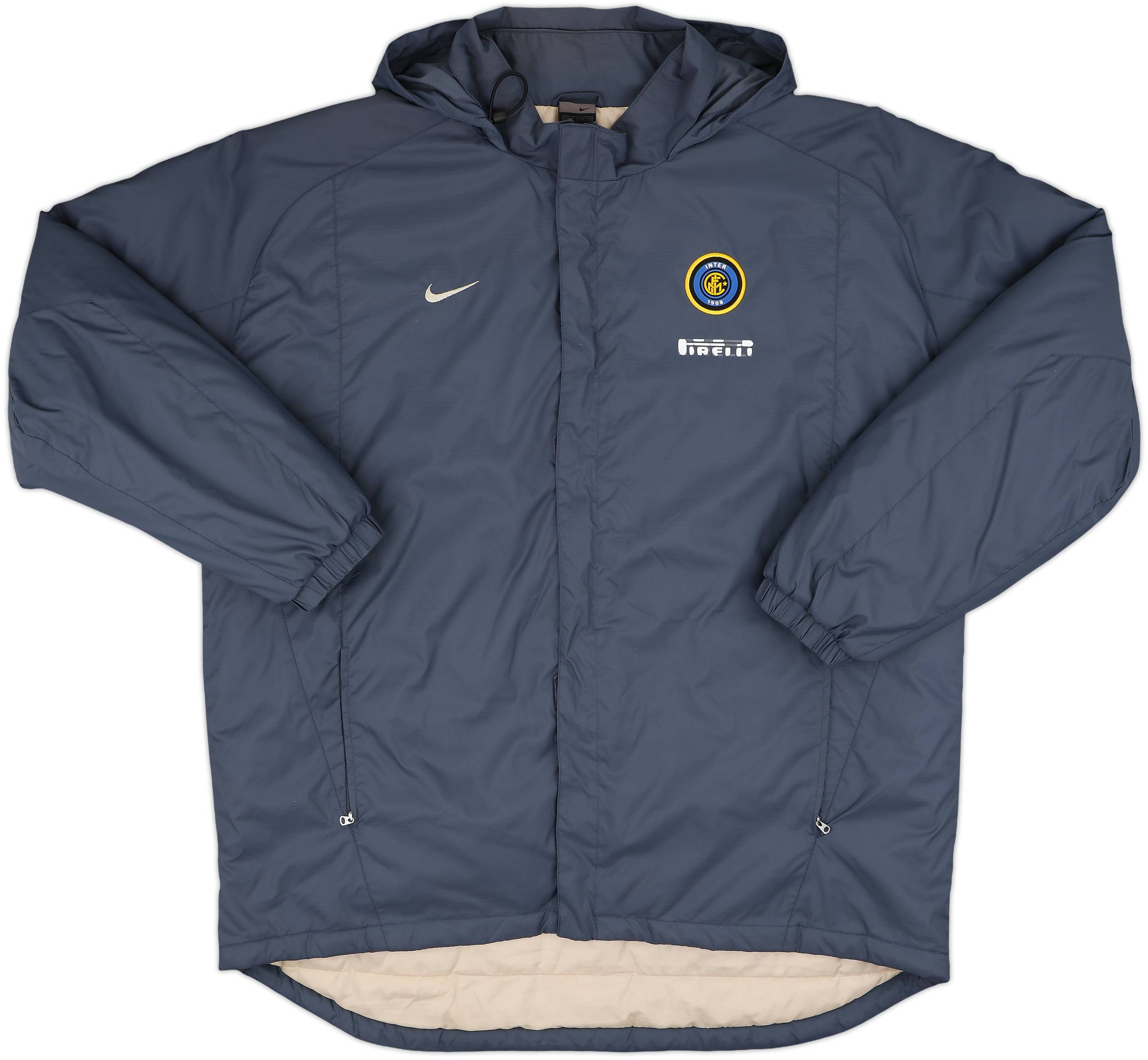 レア NIKE Inter Milan PADDED JACKET XL 2001-02 Inter Milan Nike Padded Hooded Bench Coat - 6/10 - (XL)