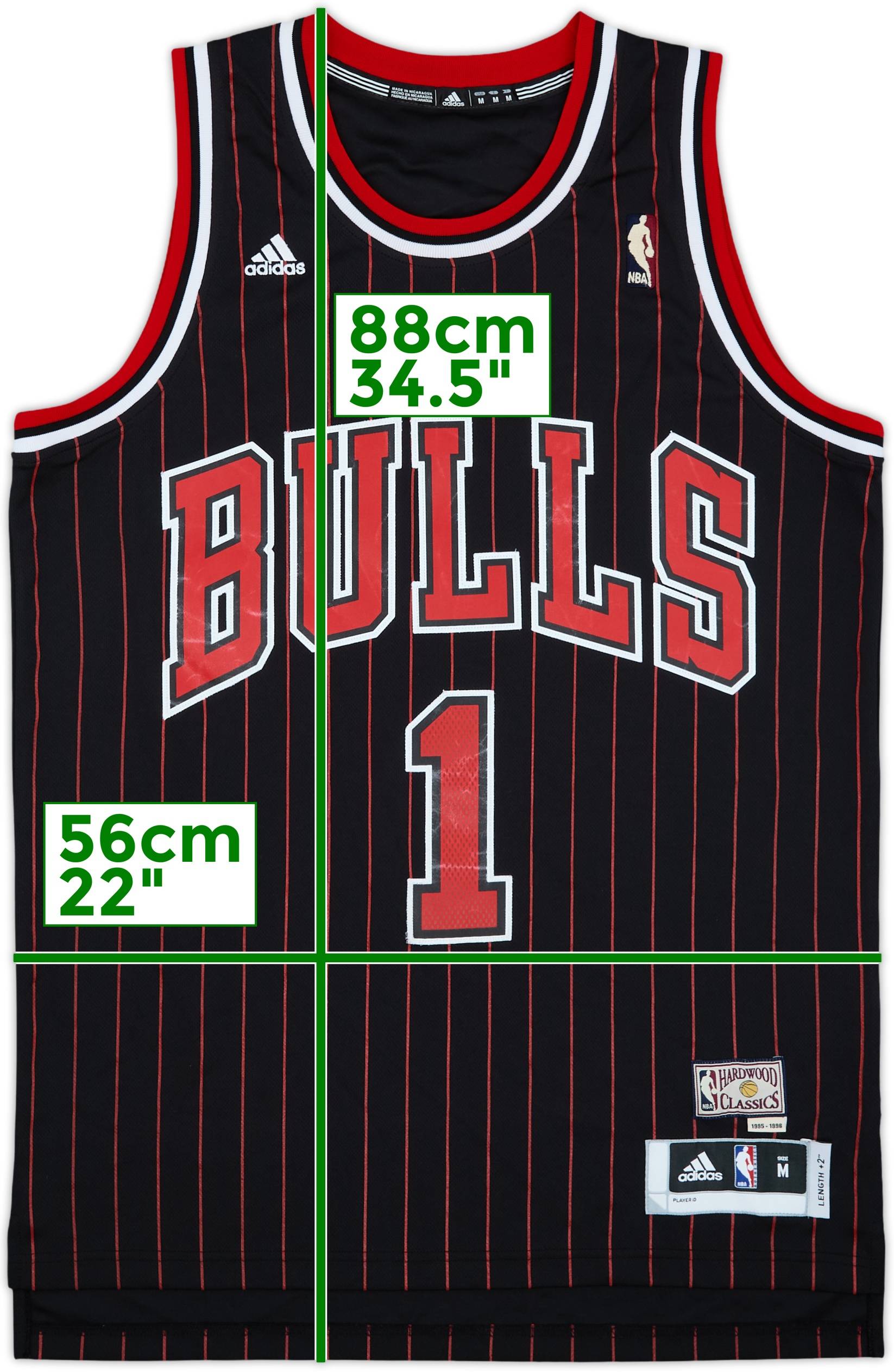1995-96 Chicago Bulls Rose #1 adidas Hardwood Classics Swingman