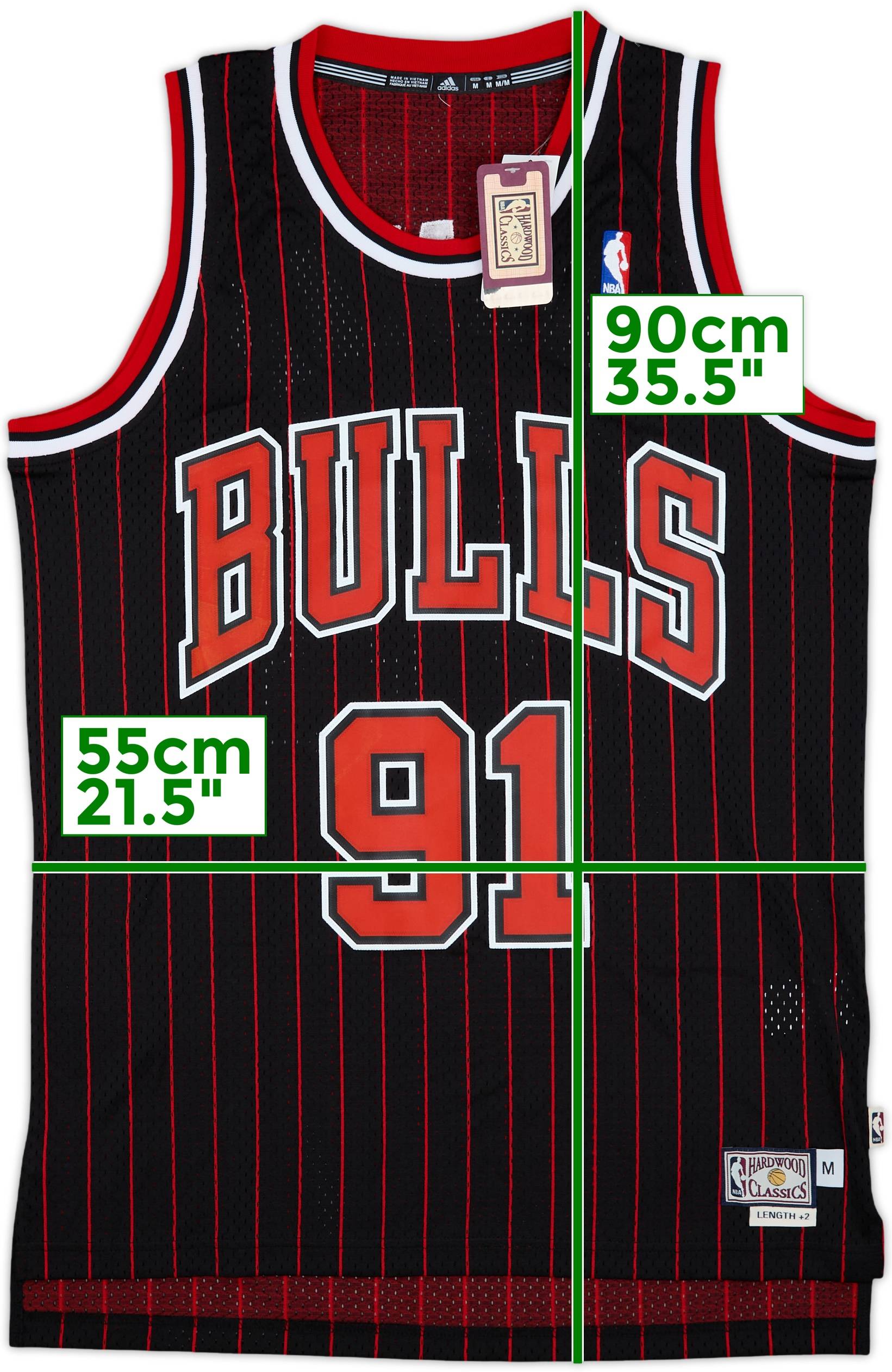 1995-96 Chicago Bulls Rodman #91 adidas Hardwood Classics